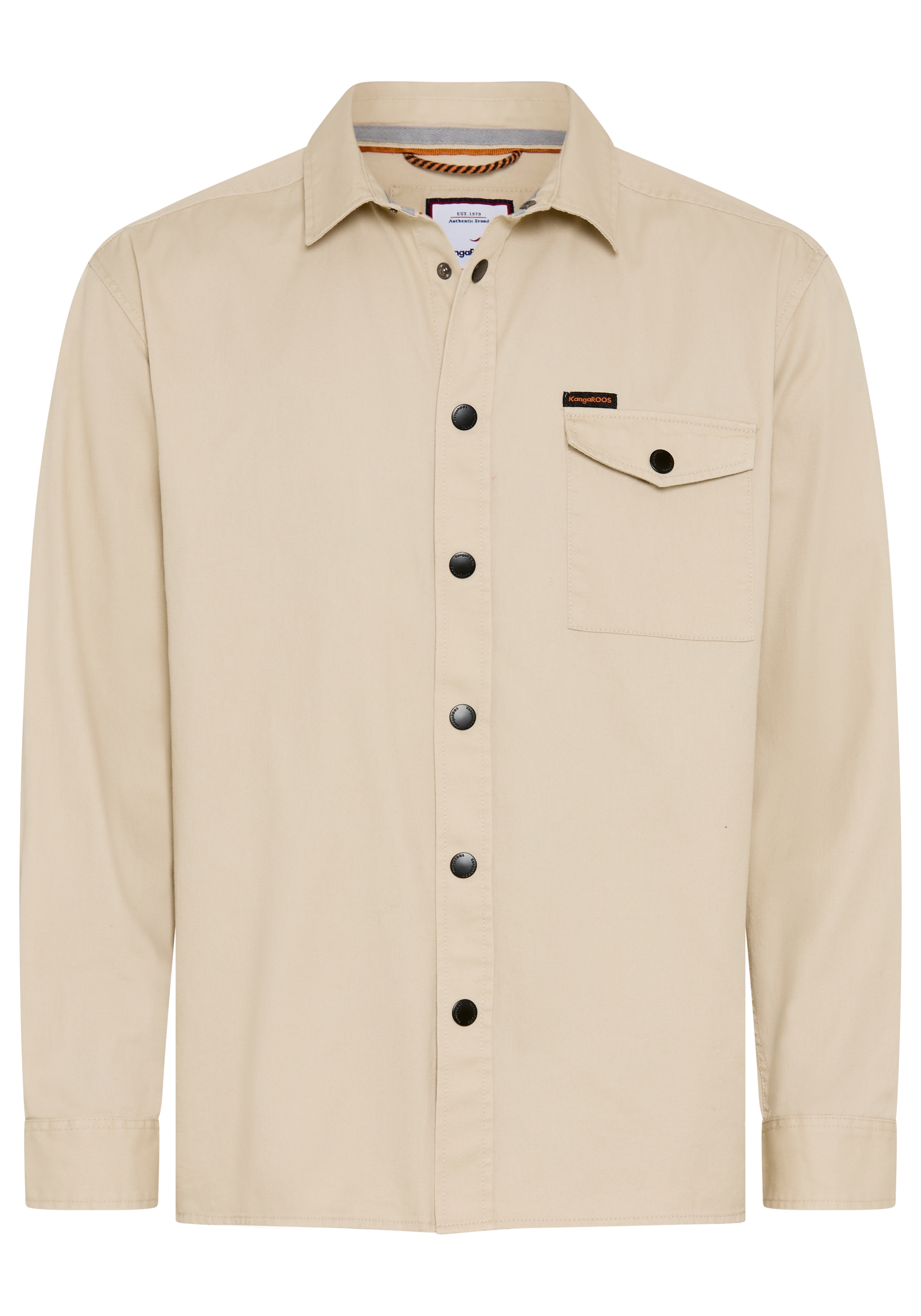 KangaROOS Langarmhemd mit Druckknöpfen aus Twill