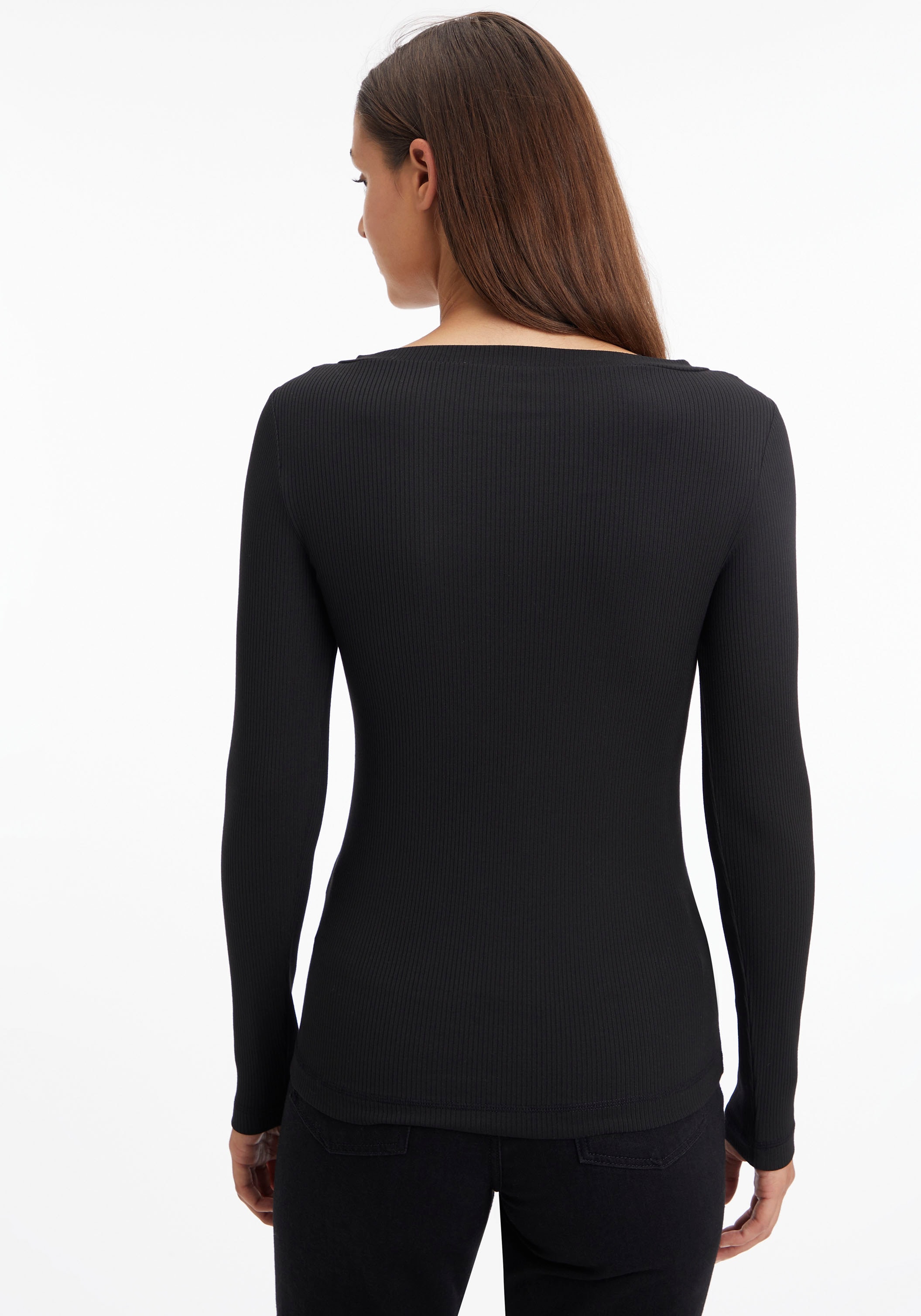 Calvin Klein Langarmshirt »MODAL RIB HENLEY TOP LS«, mit tiefem  V-Ausschnitt im OTTO Online Shop