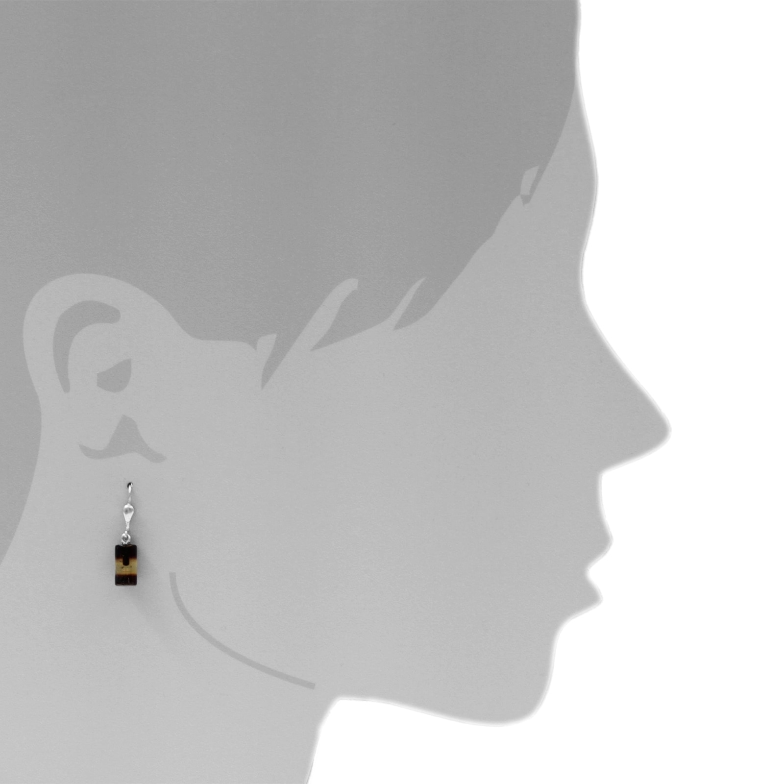 OSTSEE-SCHMUCK Paar Ohrhänger »- Walze 6 mm - Silber 925/000 - Bernstein«