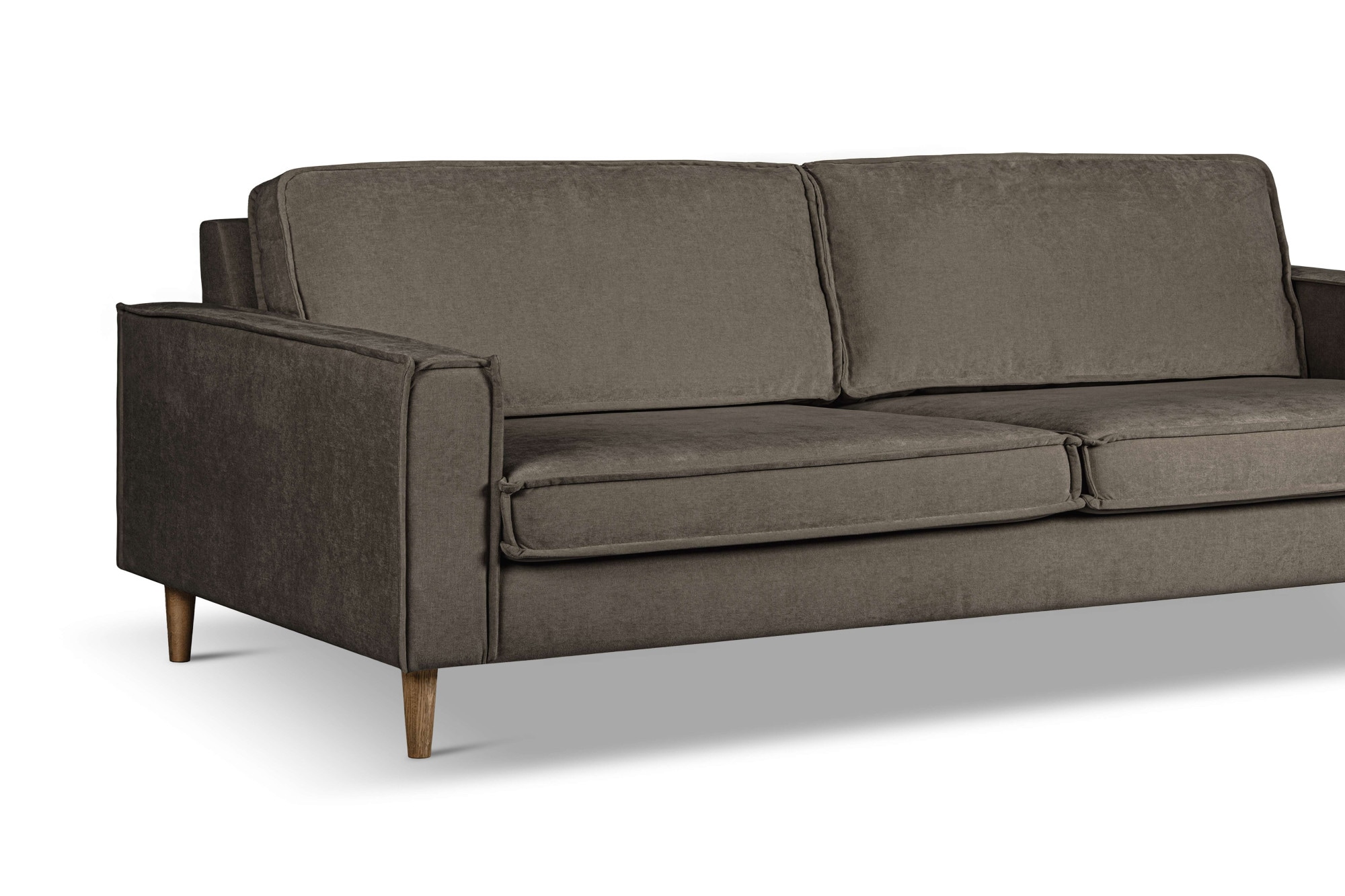 Home affaire 3-Sitzer »Pinto Skandi,Maxi-Ausführung, 236 cm, Chenille, Struktur« mit Keder, Massivholzfüße Eiche geräuchert, Wellenunterfederung