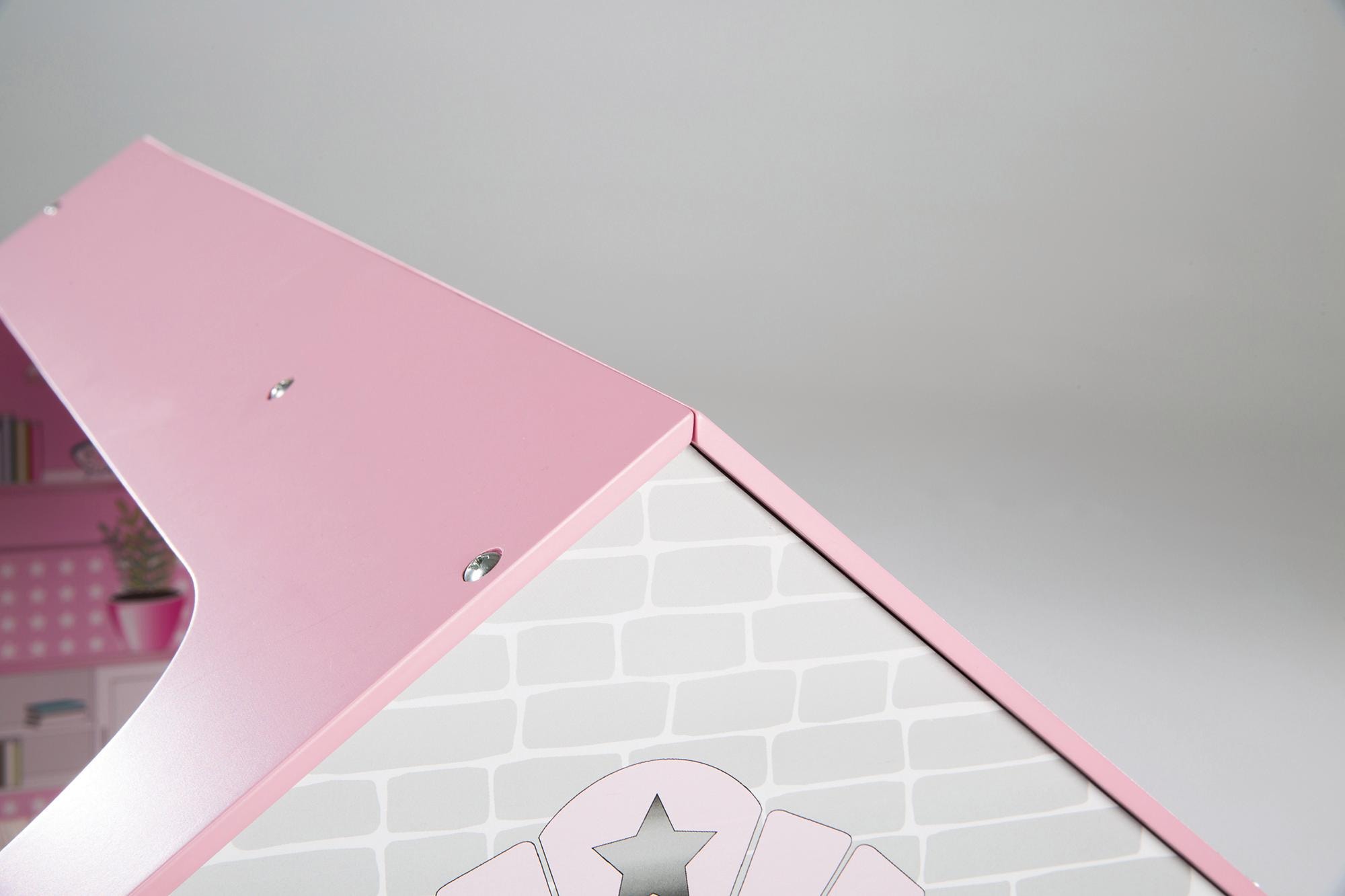roba® Spielküche »2-in-1, rosa«, mit mehrstöckigem Puppenhaus