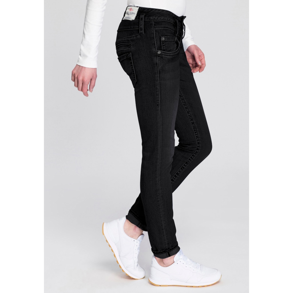 Herrlicher Röhrenjeans »PITCH SLIM REUSED DENIM«, Low Waist mit leichtem Push-Up-Effekt