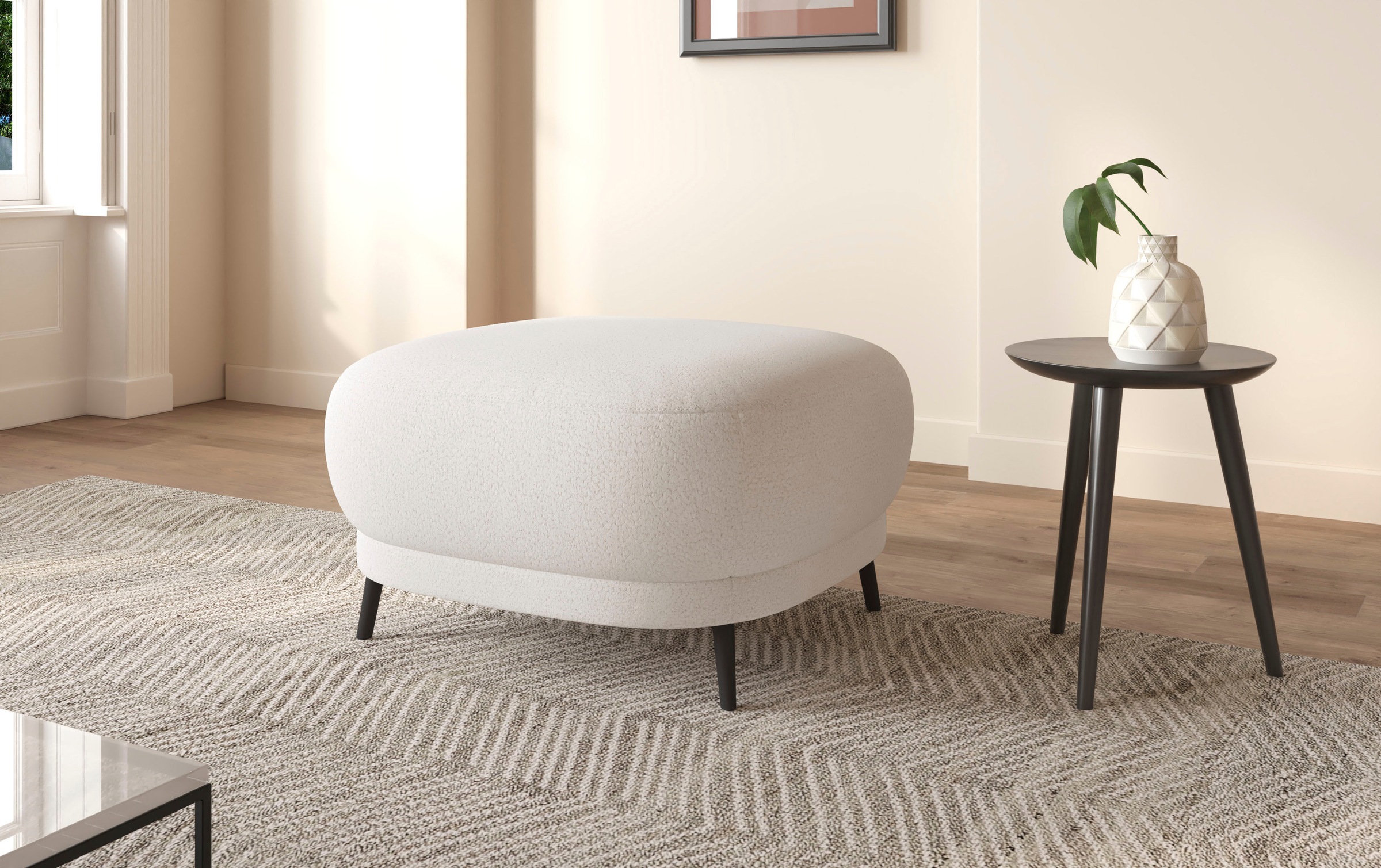 sit&more Polsterhocker »Blues«, mit Metallfüßen, schwarz-matt