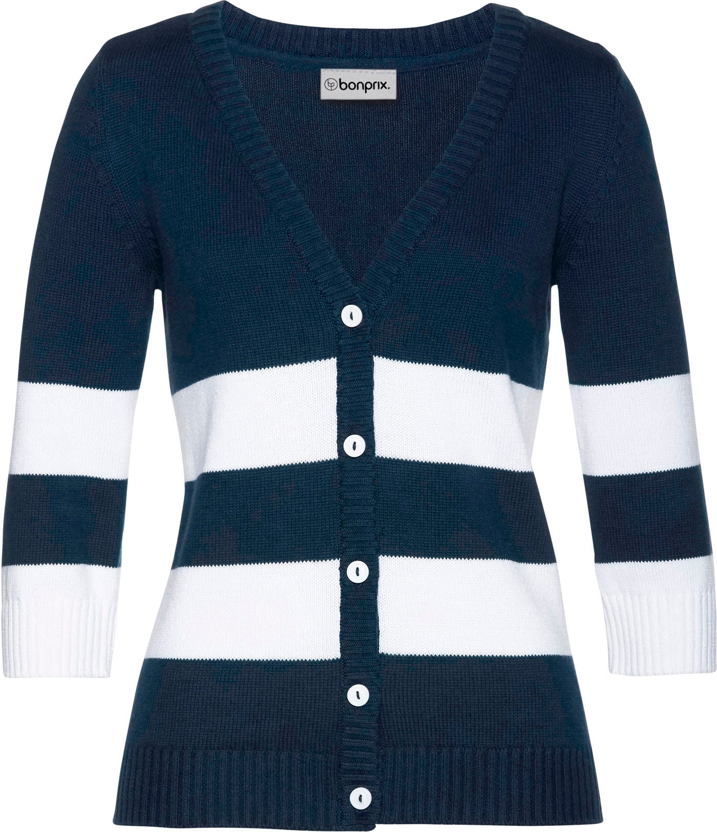 bonprix Strickjacke Slim fit Passform, mit Streifenmuster, eleganter Stil