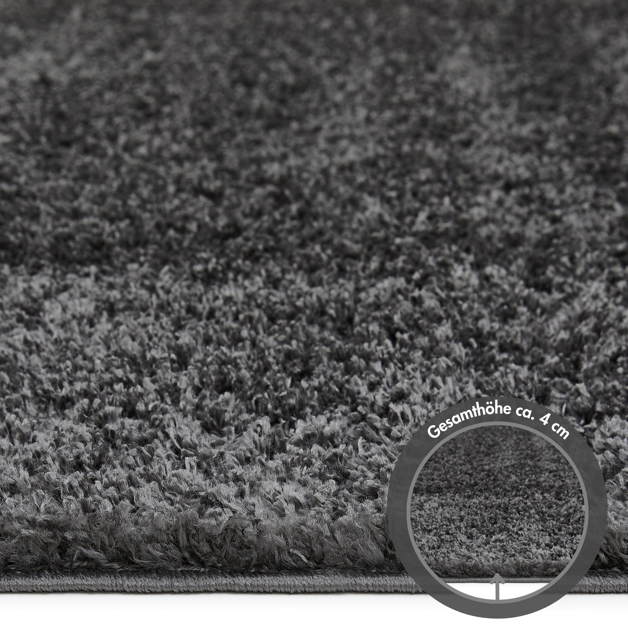 OTTO home Hochflor-Teppich »Canberra« rechteckig 40 mm Höhe Uni Farben, weich & kuschelig, Wohnzimmer, Schlafzimmer