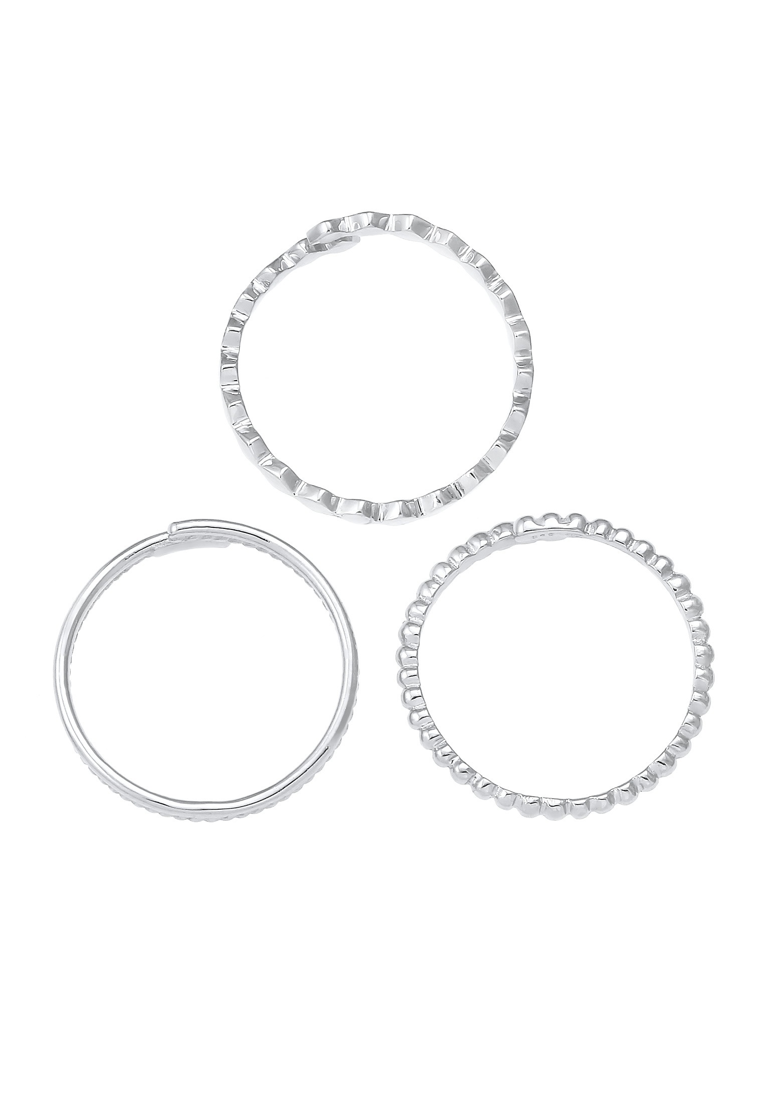 Elli Ring-Set »Ring Kugel Twist Geo Offen Set (3 tlg) 925 Silber«