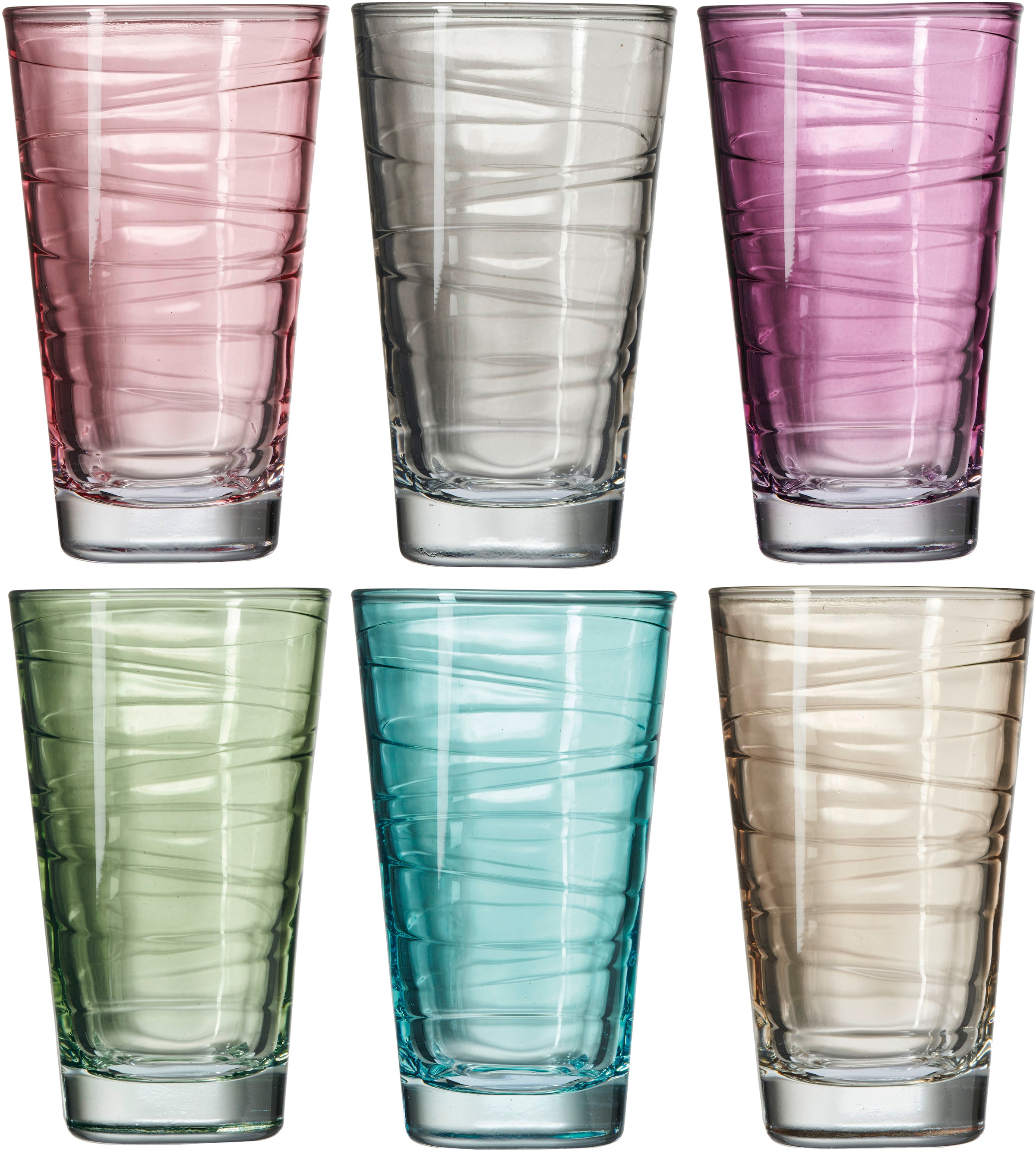 Longdrinkglas »Colori«, (Set, 6 tlg.), veredelte mit lichtechter Hydroglasur, 280 ml,...