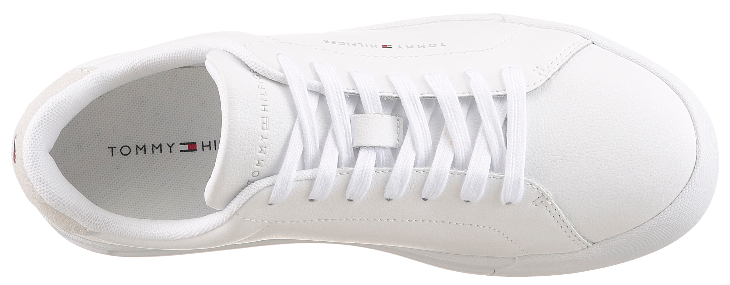 Tommy Hilfiger Sneaker »TH COURT LTH DETAIL ESS«, Freizeitschuh, Halbschuh, Schnürschuh mit seitlichem Logoschriftzug