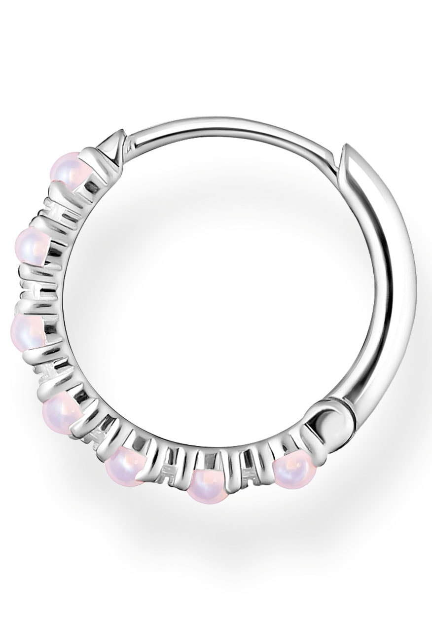 THOMAS SABO Single-Creole »Rosa Steine, CR664-166-7«, mit Glas-Keramik Stein, Zirkonia (synth.)