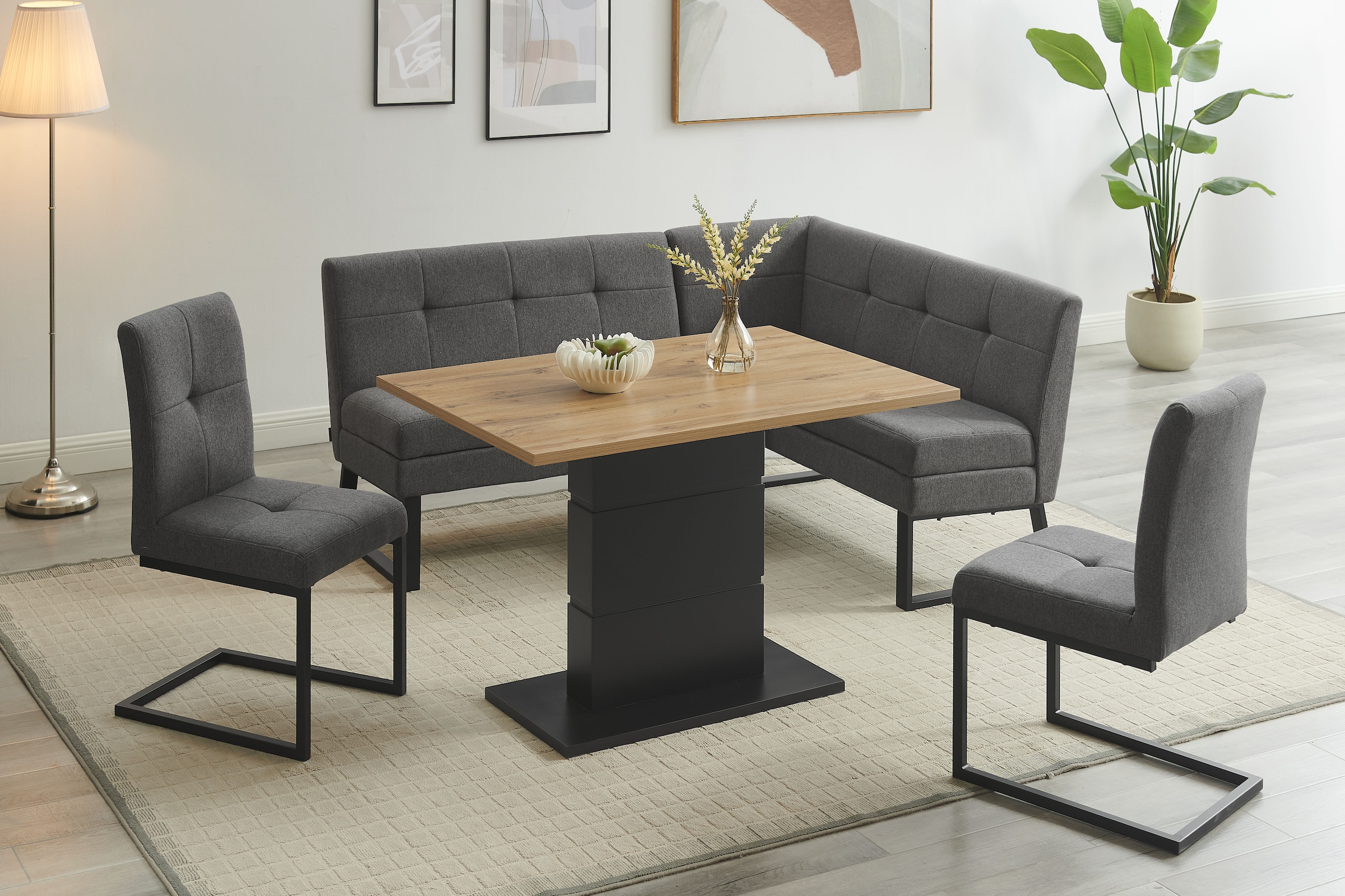 Home affaire Esszimmerstuhl »Geranie Freischwinger, Schwingstuhl« (Set) 2 Stk.mit 3D-Steppung, robustes Gestell, hochwertiger Stoff