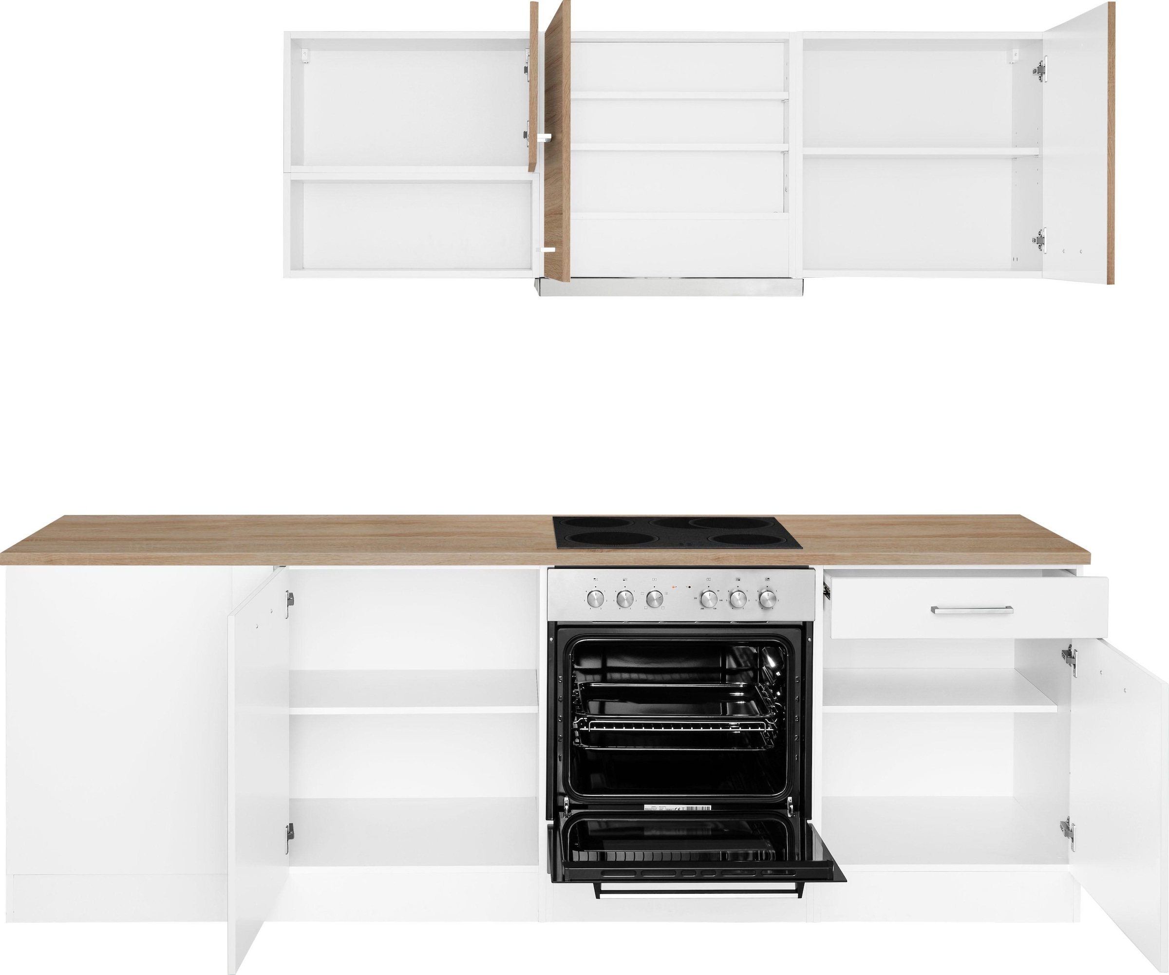 KOCHSTATION Winkelküche »KS-Visby«, mit E-Geräte, Winkel 240 x 240cm inkl. Kühlschrank u. Geschirrspüler