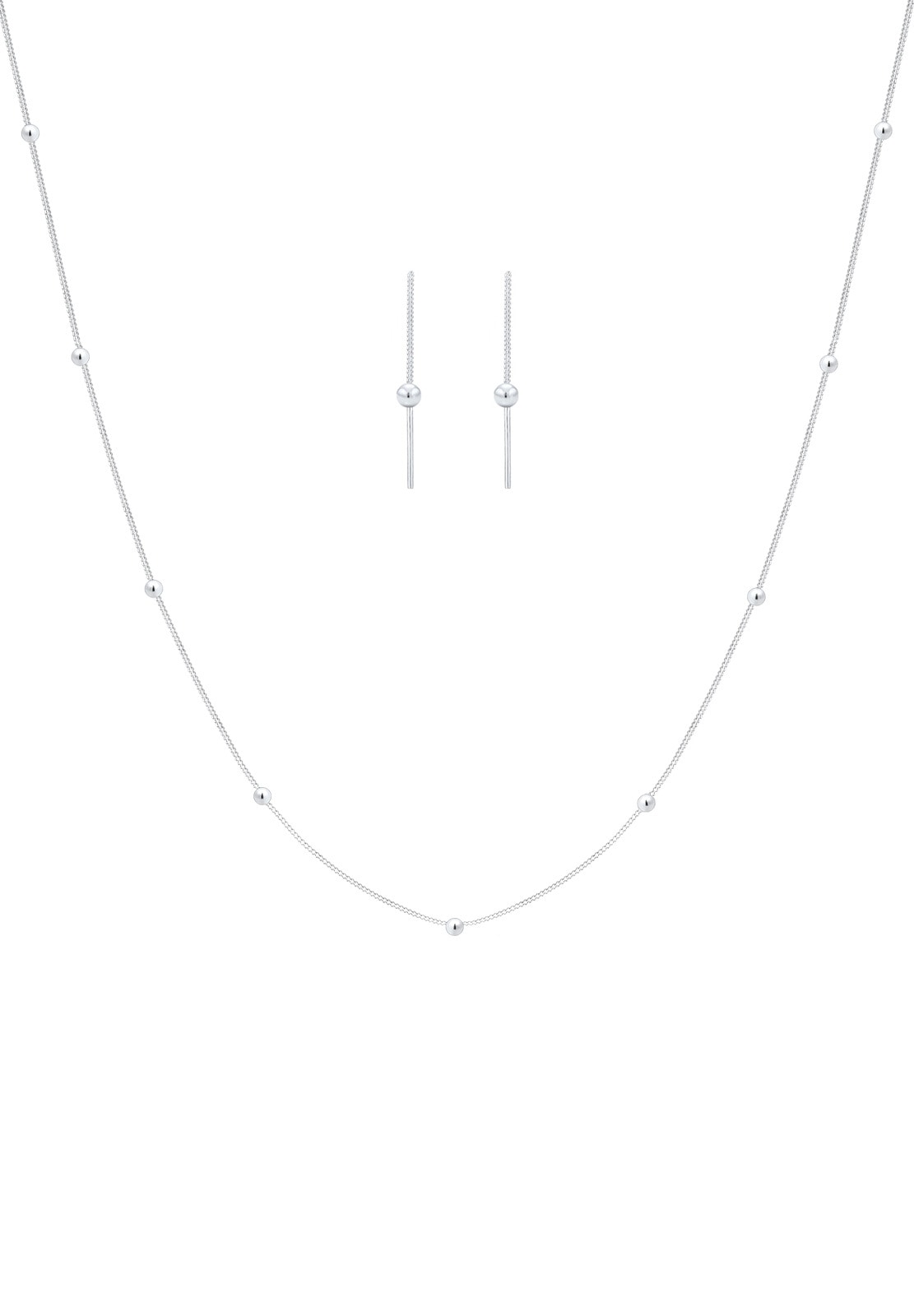 Elli Ohrring und Ketten Set »Schmuckset Kugel Minimal Ball 925 Sterling Silber«