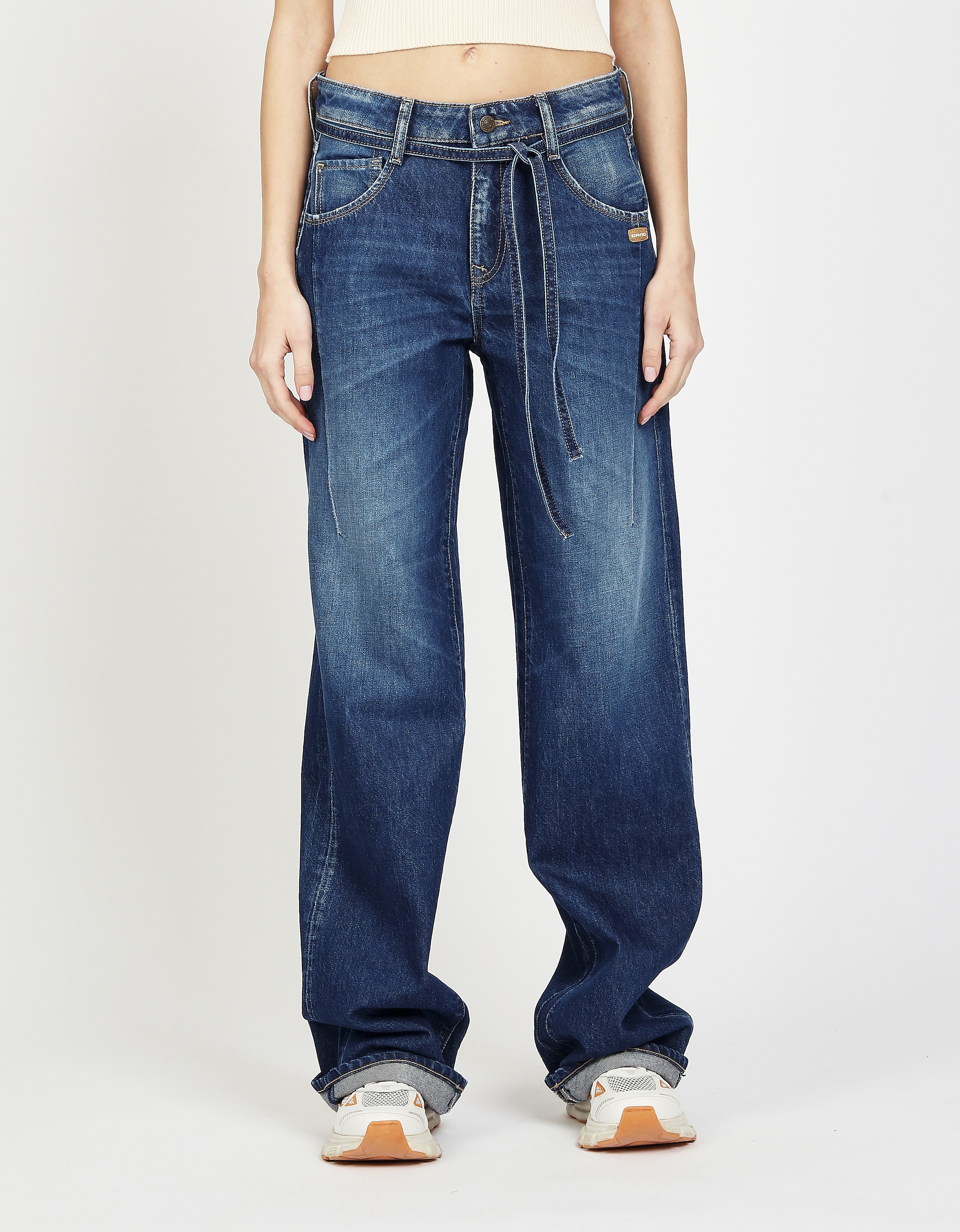 GANG Loose-fit-Jeans »94CLAIRE«, mit Bindegürtel und Naht am Oberschenkel, Baggy Fit