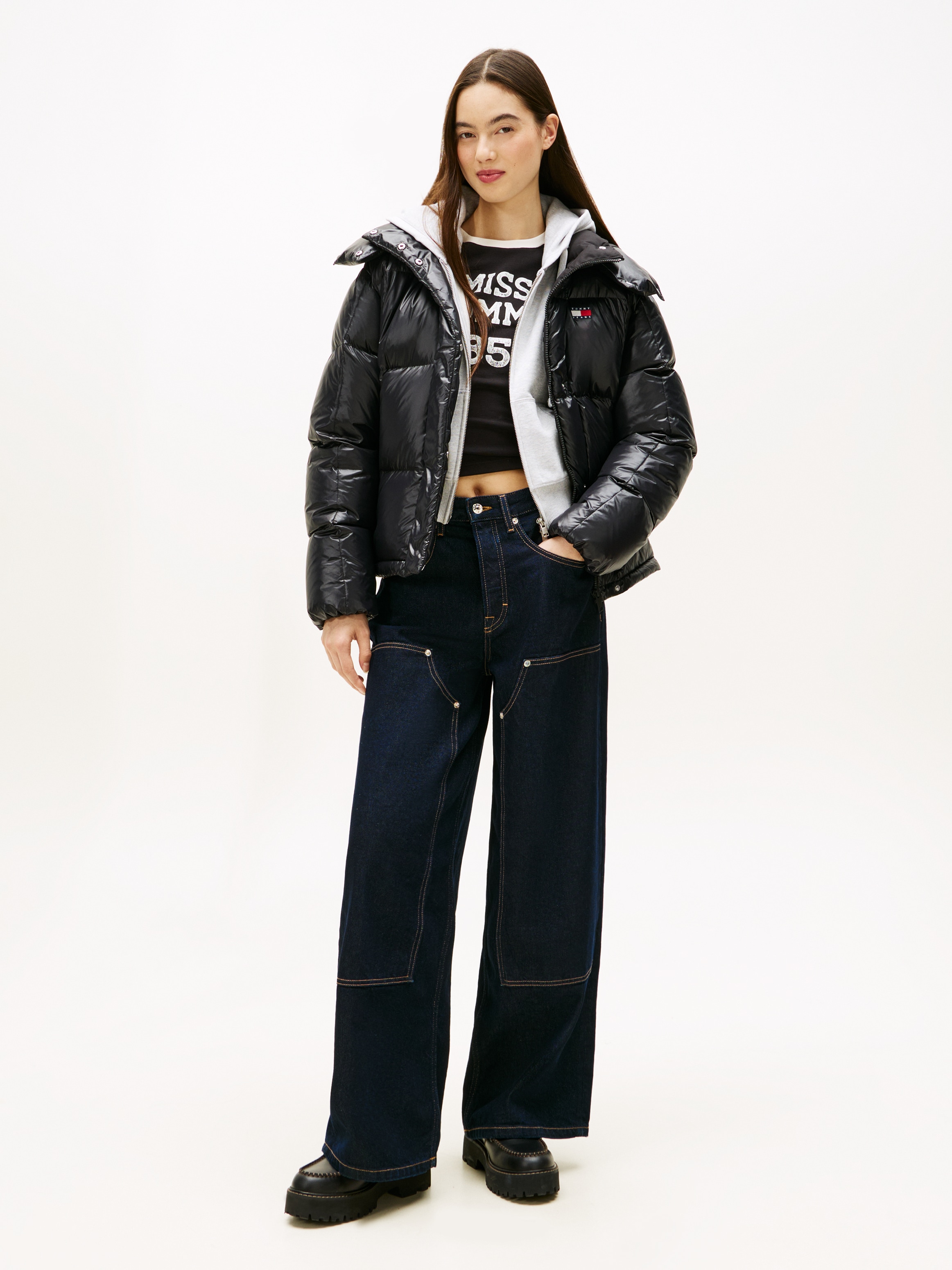 Tommy Jeans Steppjacke »TJW ALASKA GRID DWN JCKT SHINY« mit Kapuze