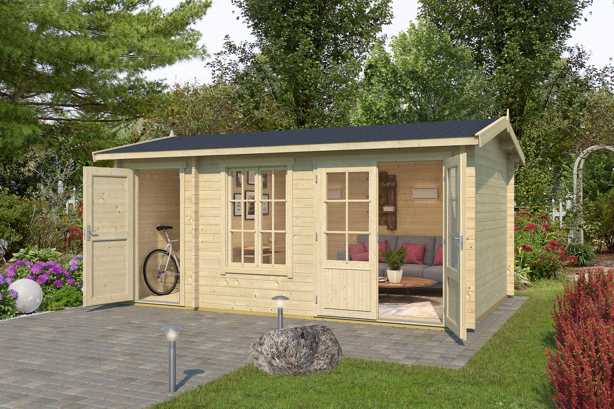 LASITA MAJA Gartenhaus »WREXHAM«, (Set, inkl. Fussbodenbretter zum verlegen)