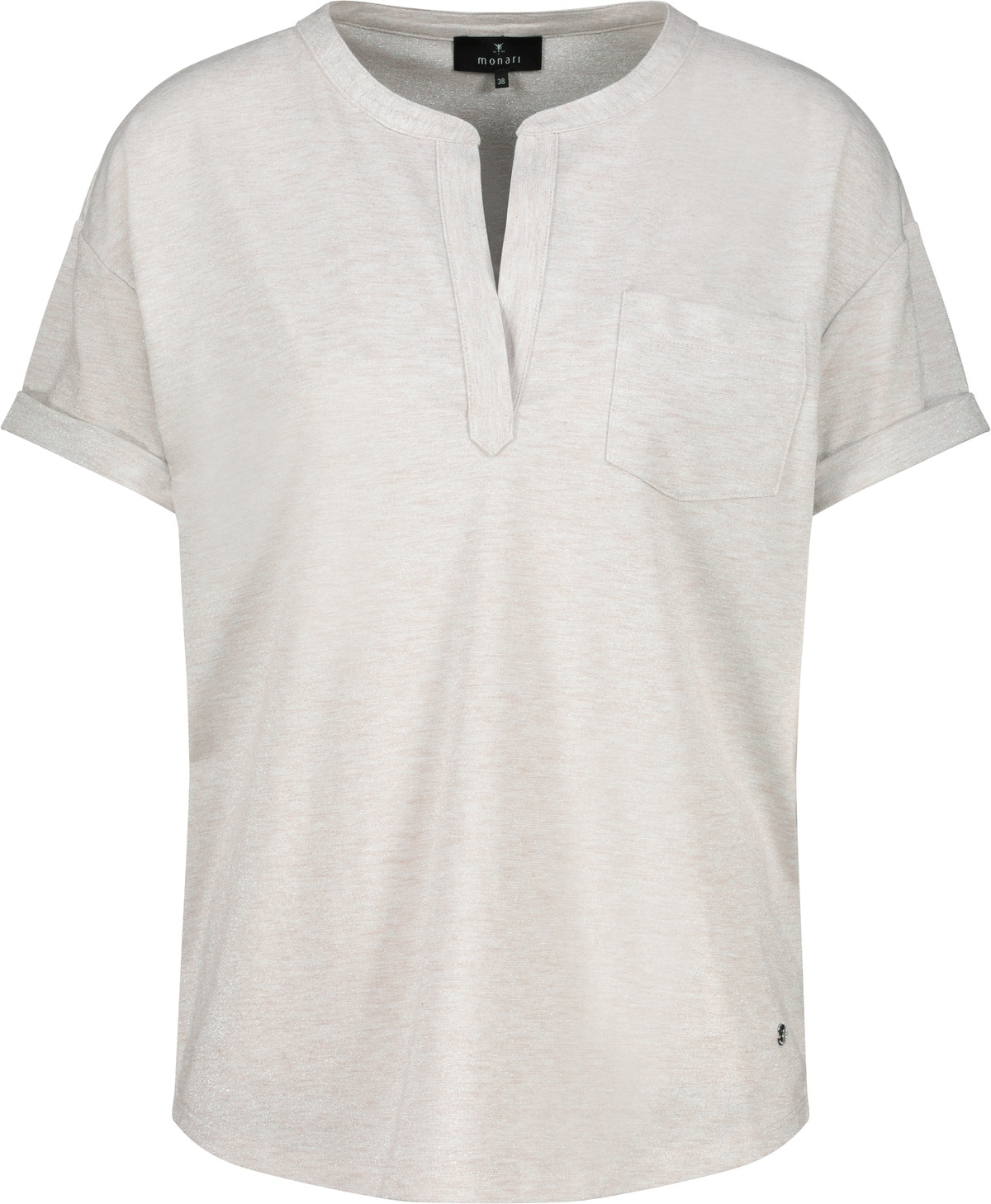 Monari Kurzarmshirt Mit V-Ausschnitt