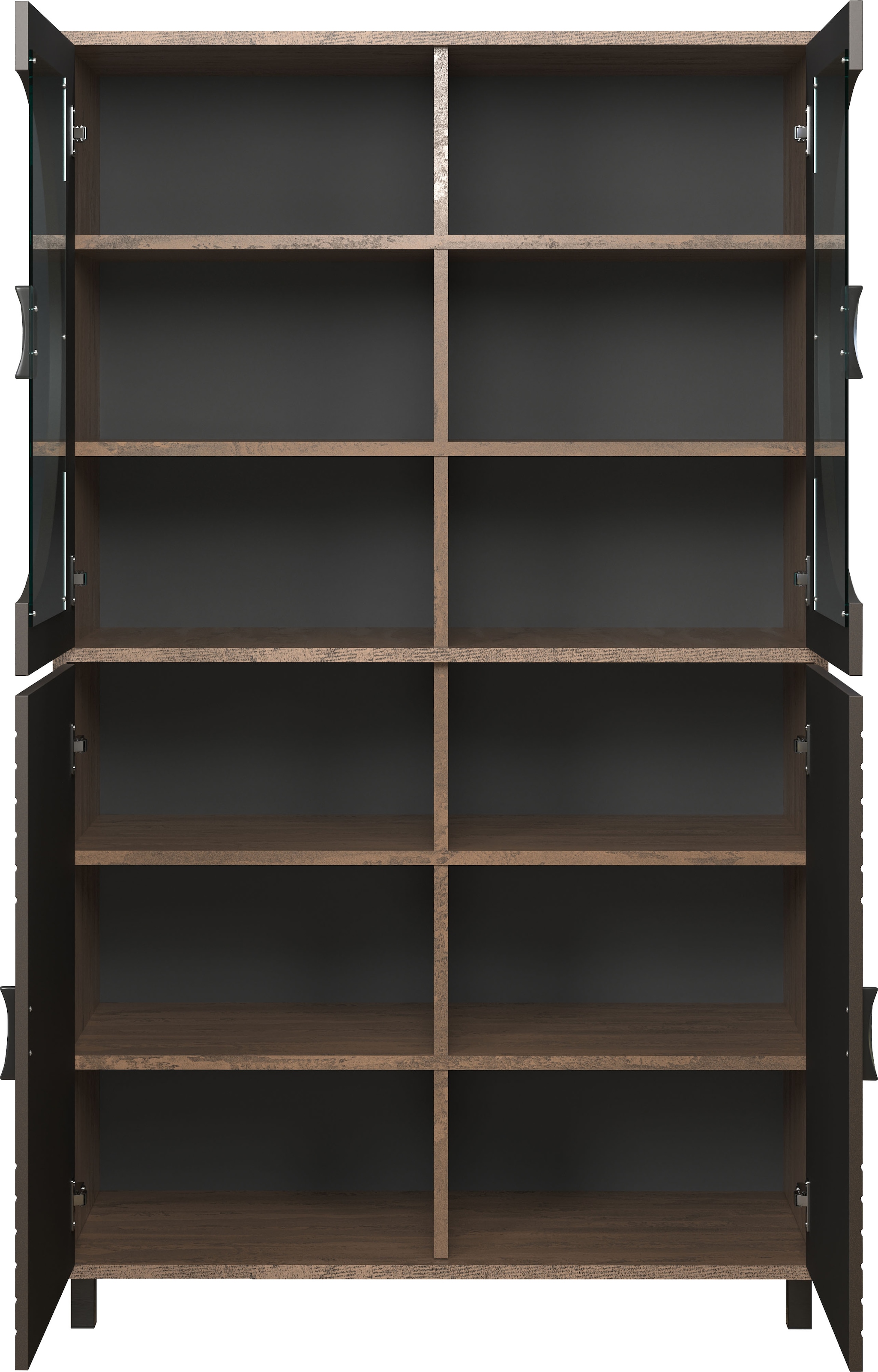 INOSIGN Hochkommode »Fusion«, (1 St.), Vitrine mit besonderem Kreismuster - Hochzeitsschrank in Vintageoptik