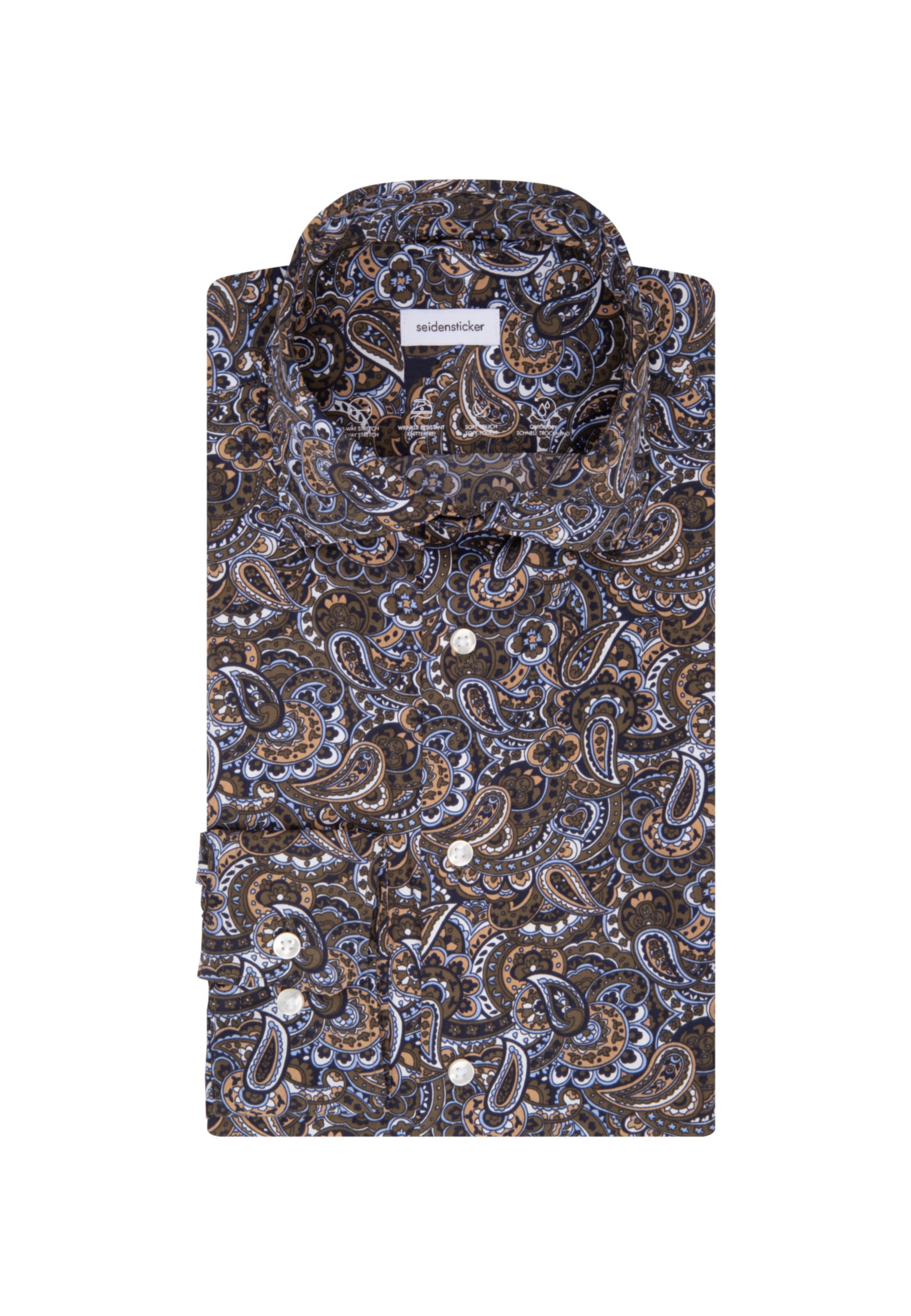 seidensticker Businesshemd »Slim«, Slim Langarm Kentkragen Paisley