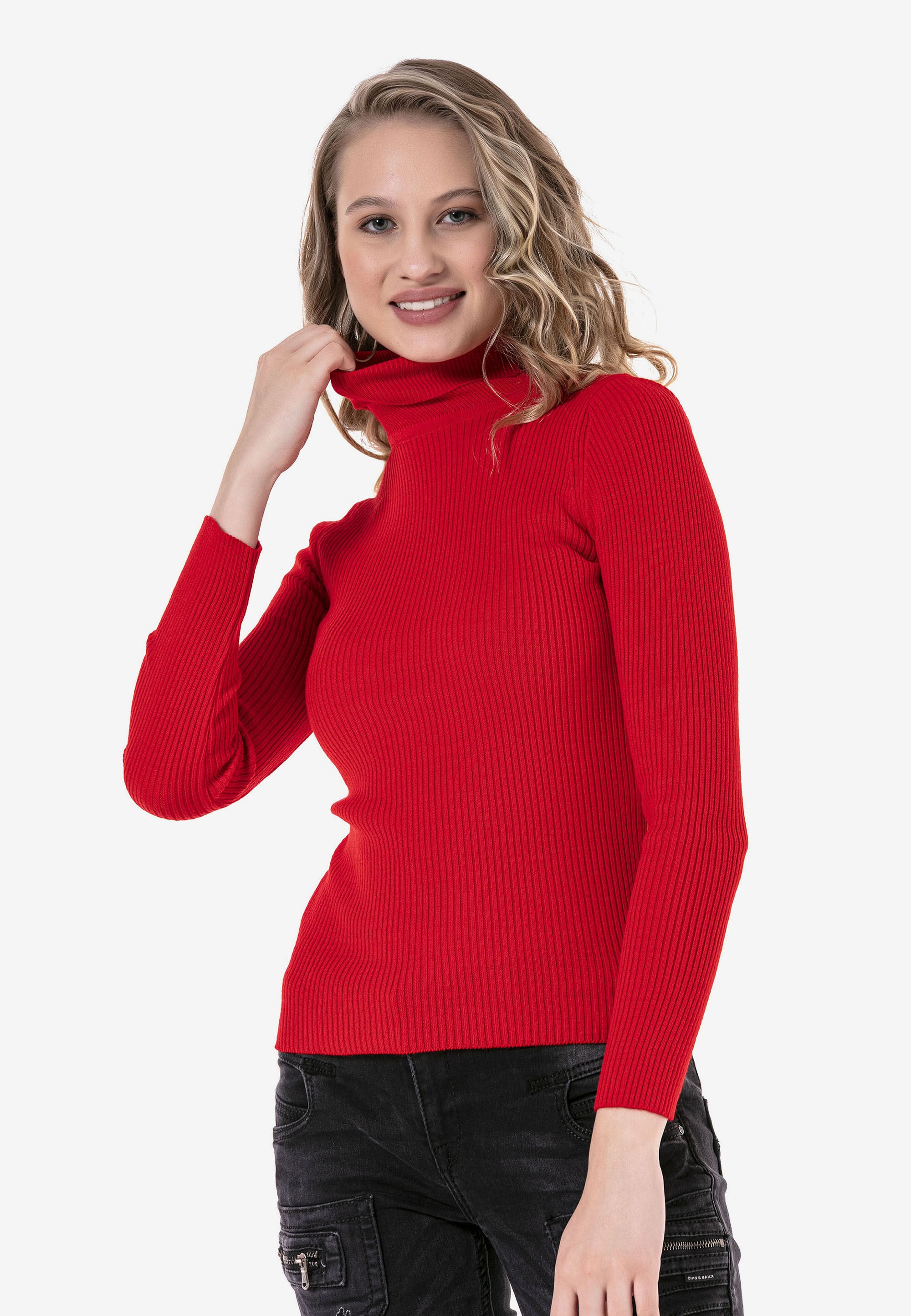 Cipo & Baxx Rollkragenpullover »WP227« Mit Rollkragen
