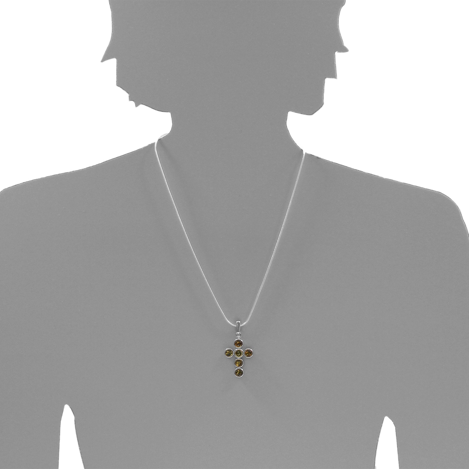 OSTSEE-SCHMUCK Kettenanhänger »- Kreuz - Silber 925/000 - Bernstein« ()