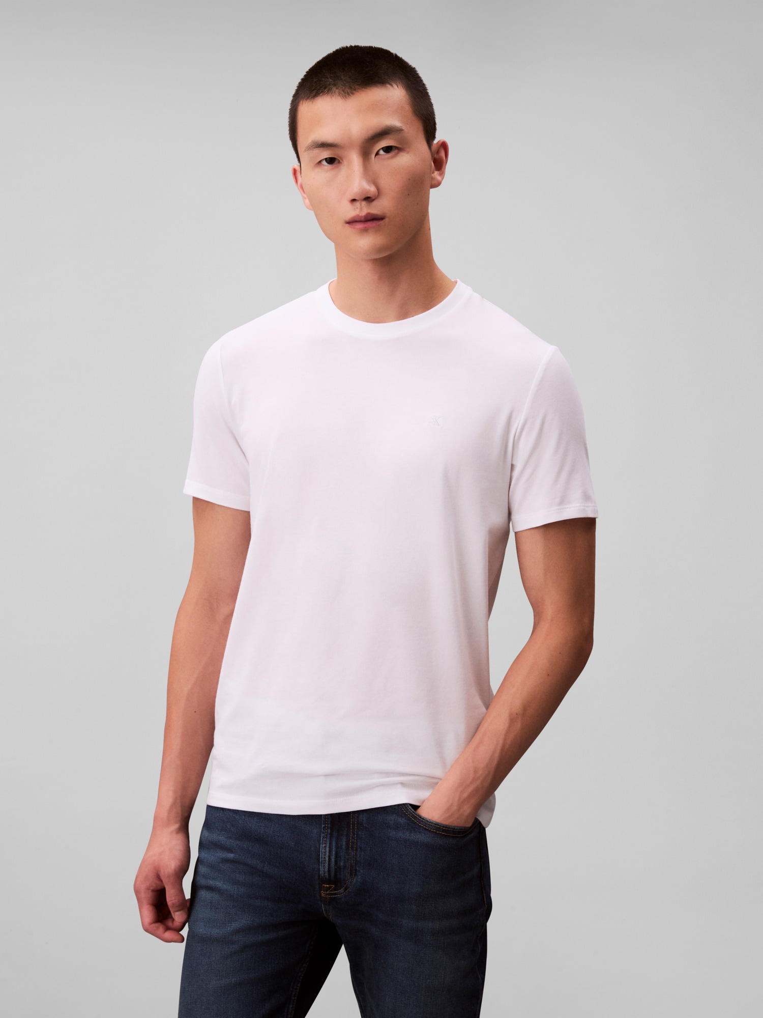 Calvin Klein T-Shirt »SS STRETCH COTTON SLIM TEE 2PK«, (Packung, 2 tlg.), Rundhalsausschnitt, slim fit