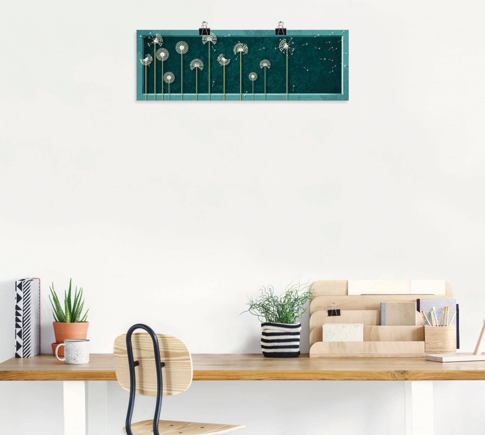 Artland Poster »Löwenzahn Modern Petrol«, Blumen, (1 St.), als Leinwandbild, Wandaufkleber oder Poster in versch. Größen