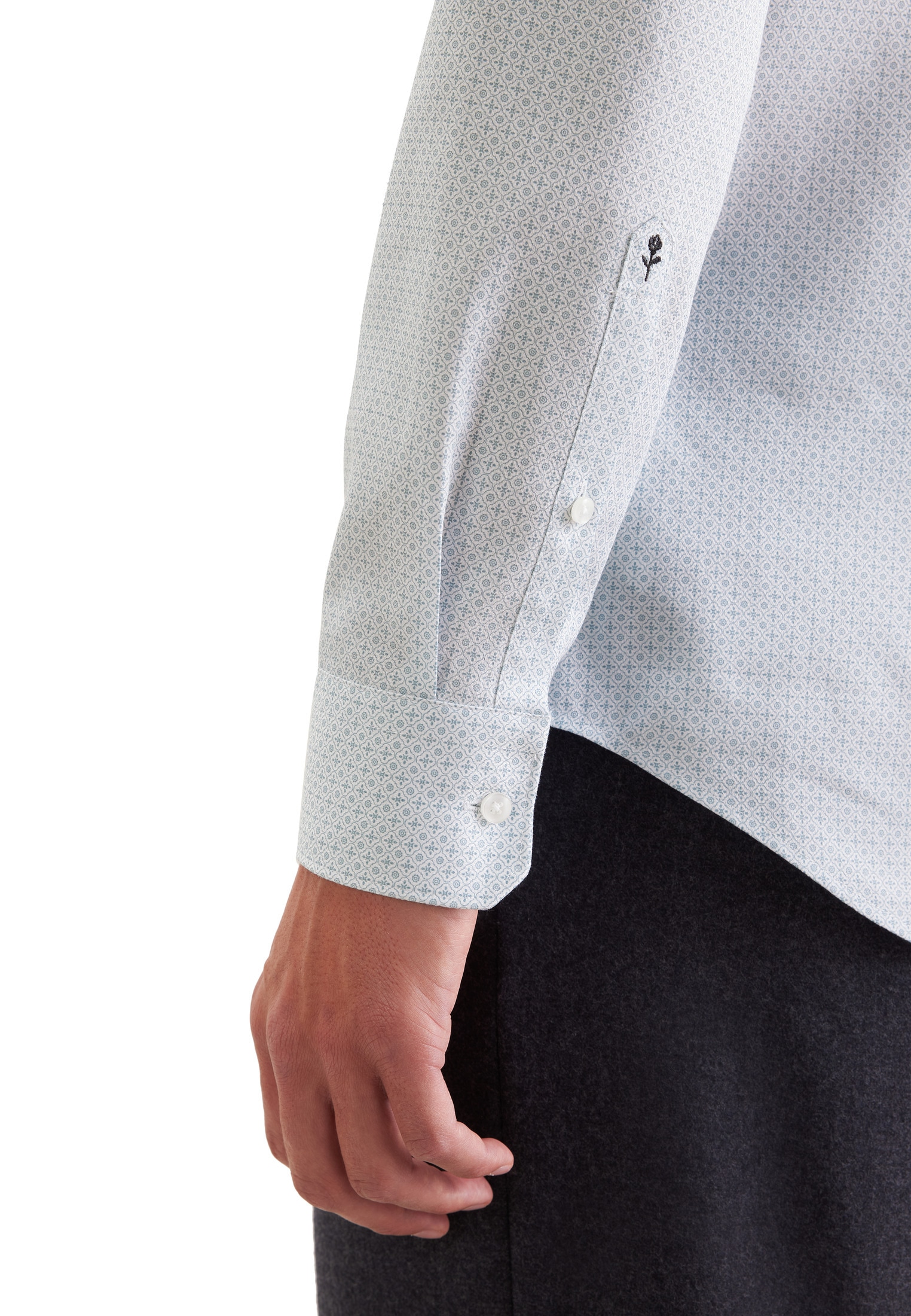 seidensticker Businesshemd »Schwarze Rose« Shaped 1/1 Extra lang Kentkragen Druck