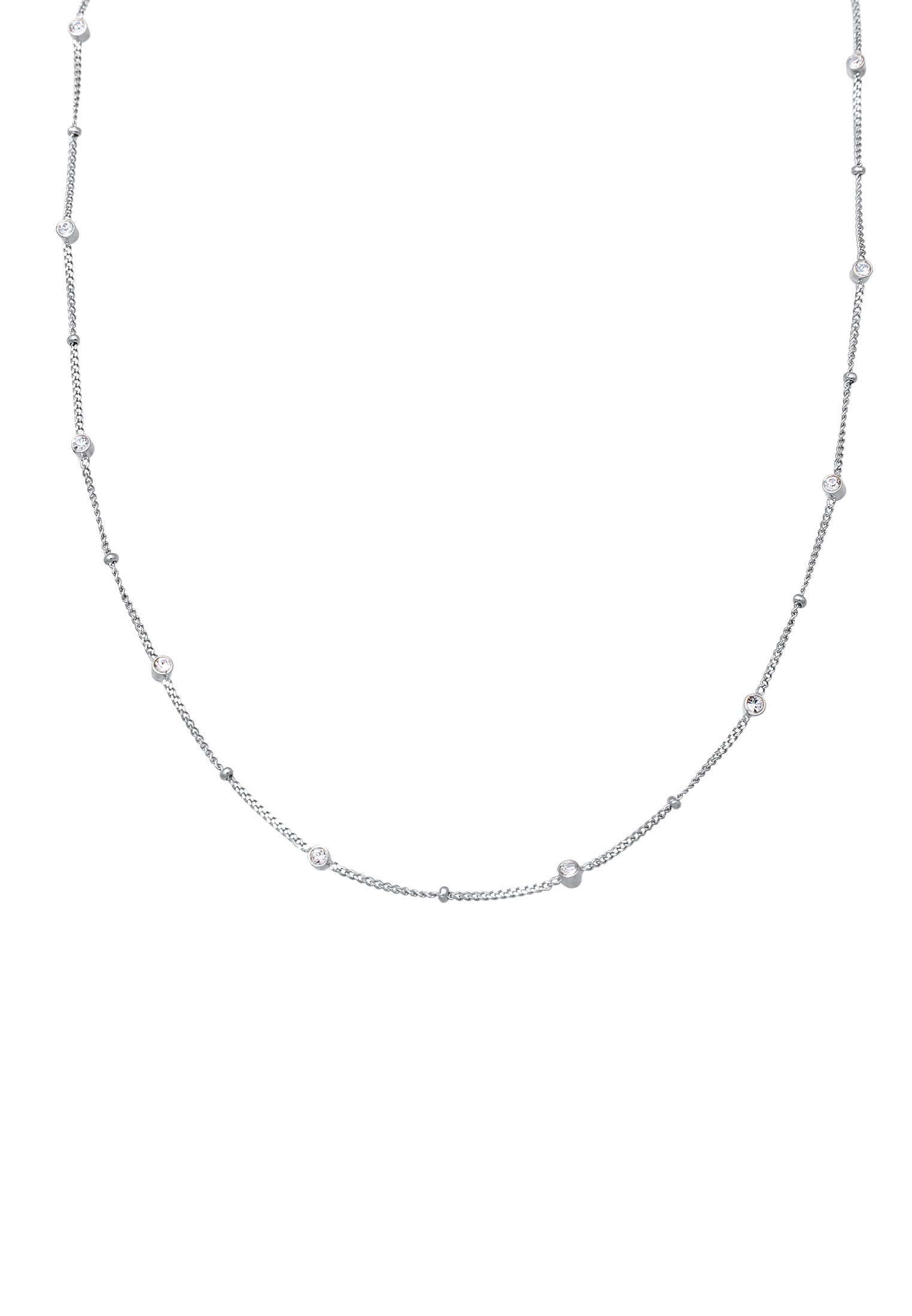 Elli Silberkette »Halskette Kugelkette Glas Kristalle Weiß 925 Sterling Silber«