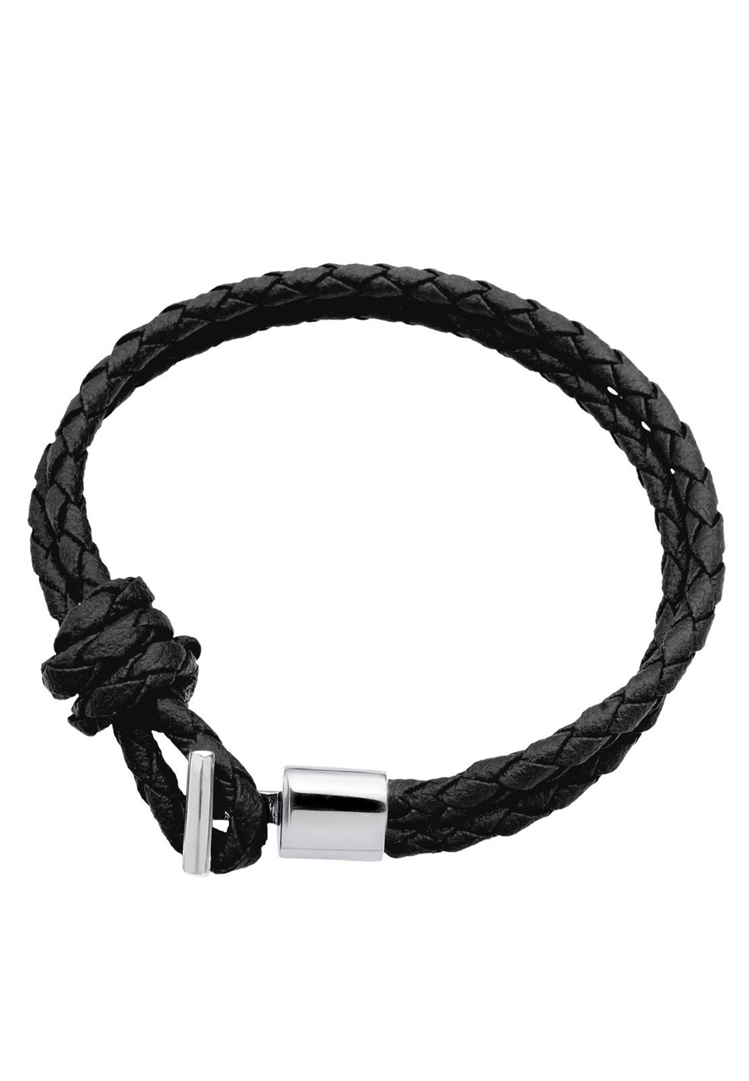 Kuzzoi Armband »Armband Kunstleder Geflochten 925 Silber«