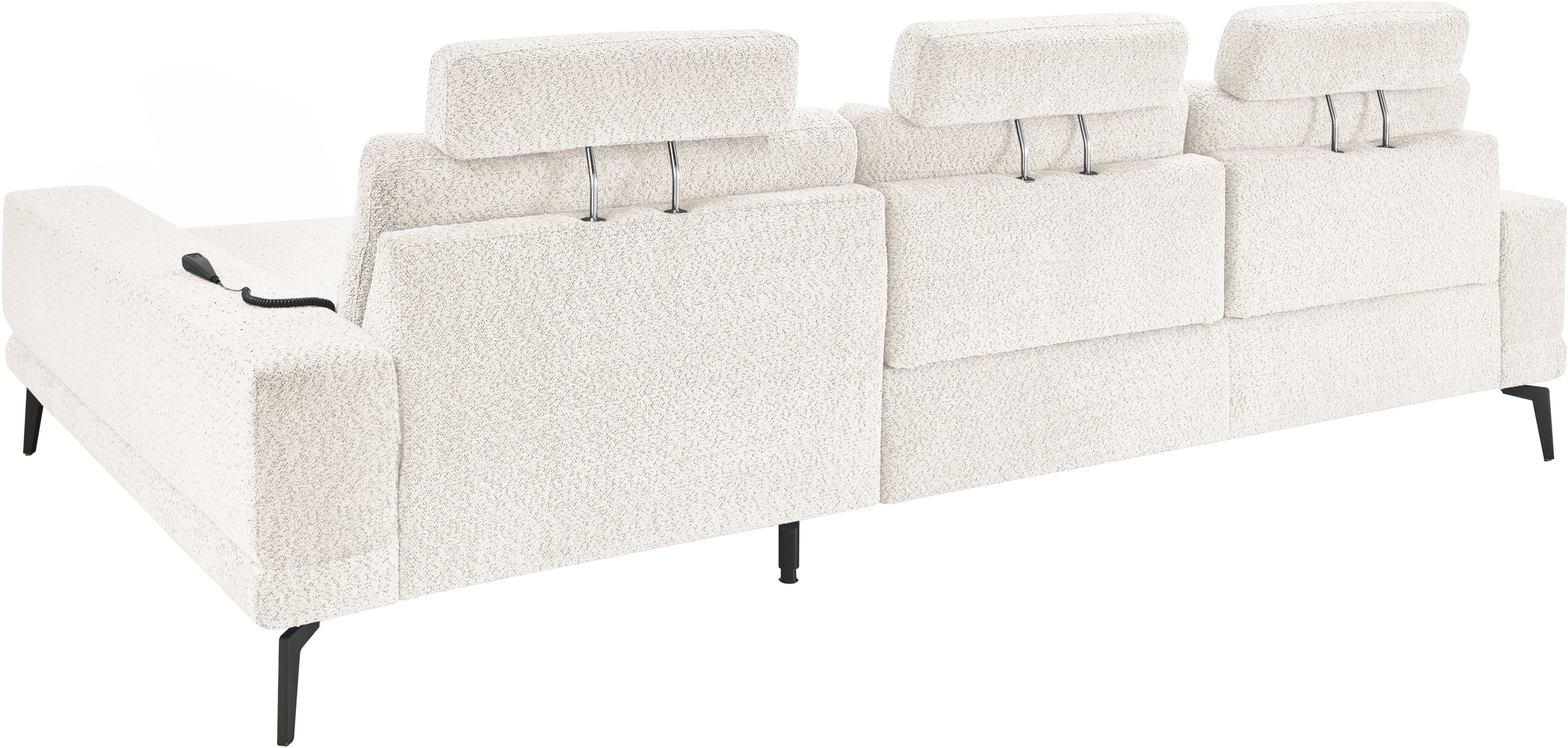 set one by Musterring Ecksofa »SO 3600, inkl motor. Sitztiefenverstellung, Kopfstützen, Nierenkissen«, Sitzhöhe 42 cm, Federkern, Breite 293 x Tiefe 180 cm, Kama natur