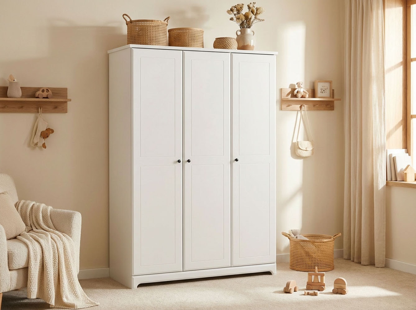 arthur berndt Kleiderschrank »Thilo, Kinderkleiderschrank« MDF-Fronten mit Kassettenfräsung