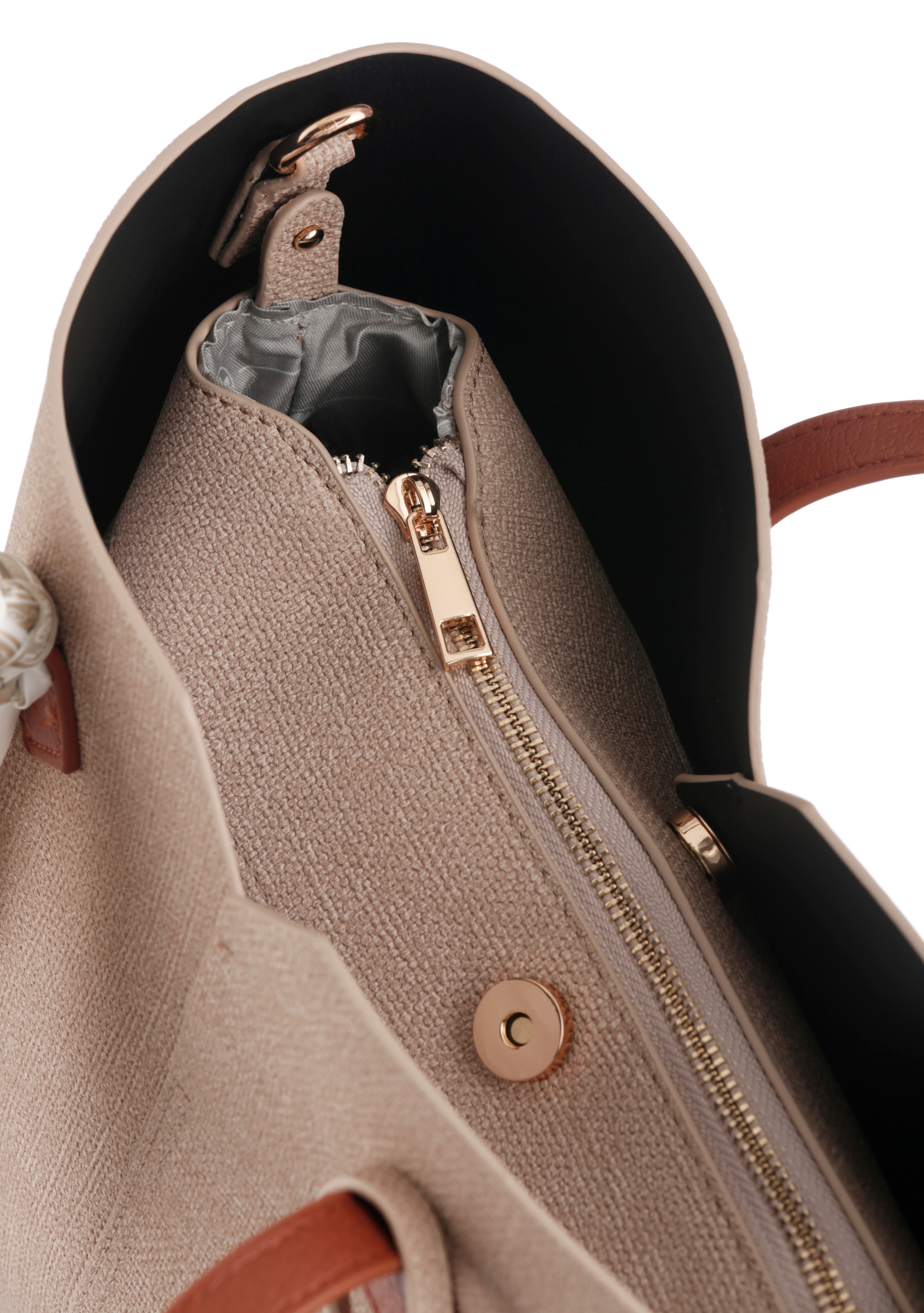 Rieker Shopper Henkeltasche, Schultertasche Damen mit abnehmbarem Logo-Anhänger