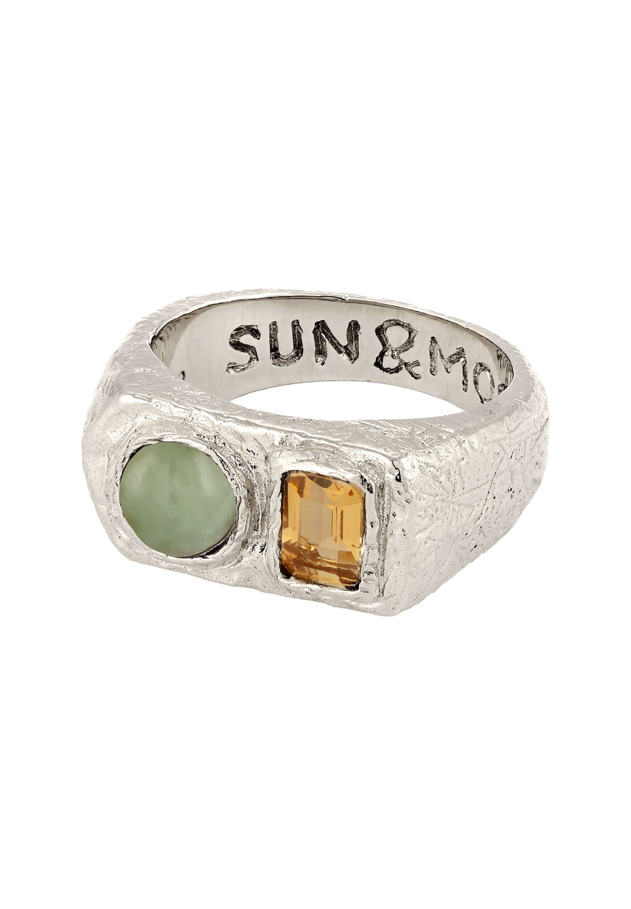 HAZE & GLORY Siegelring »Ring Signet Jade Grün 925 Sterling Silber Shake It Up«