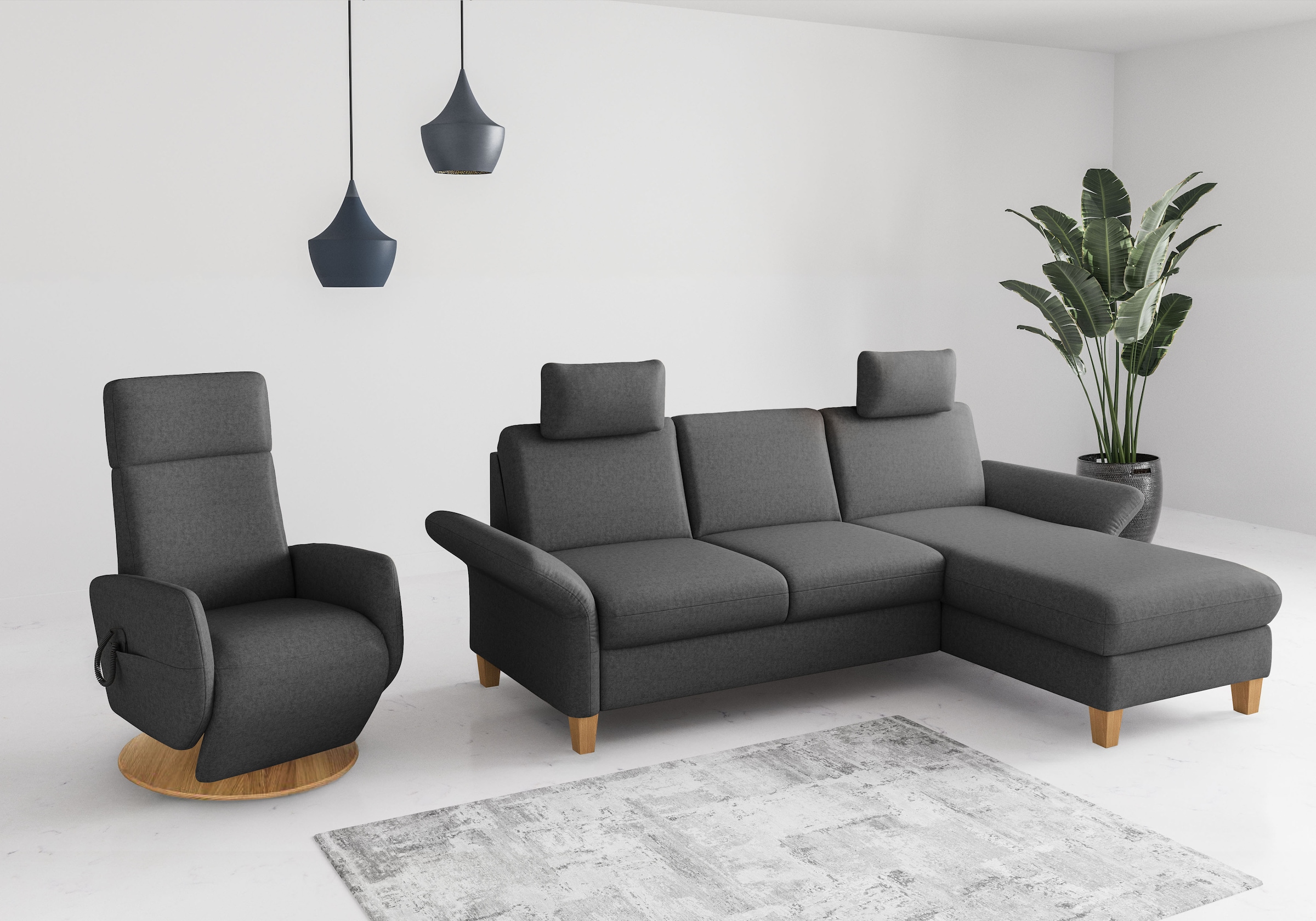 Home affaire Ecksofa »Rochelle, L-Form«, wahlweise mit Armteilverstellung, Bettfunktion und Bettkasten