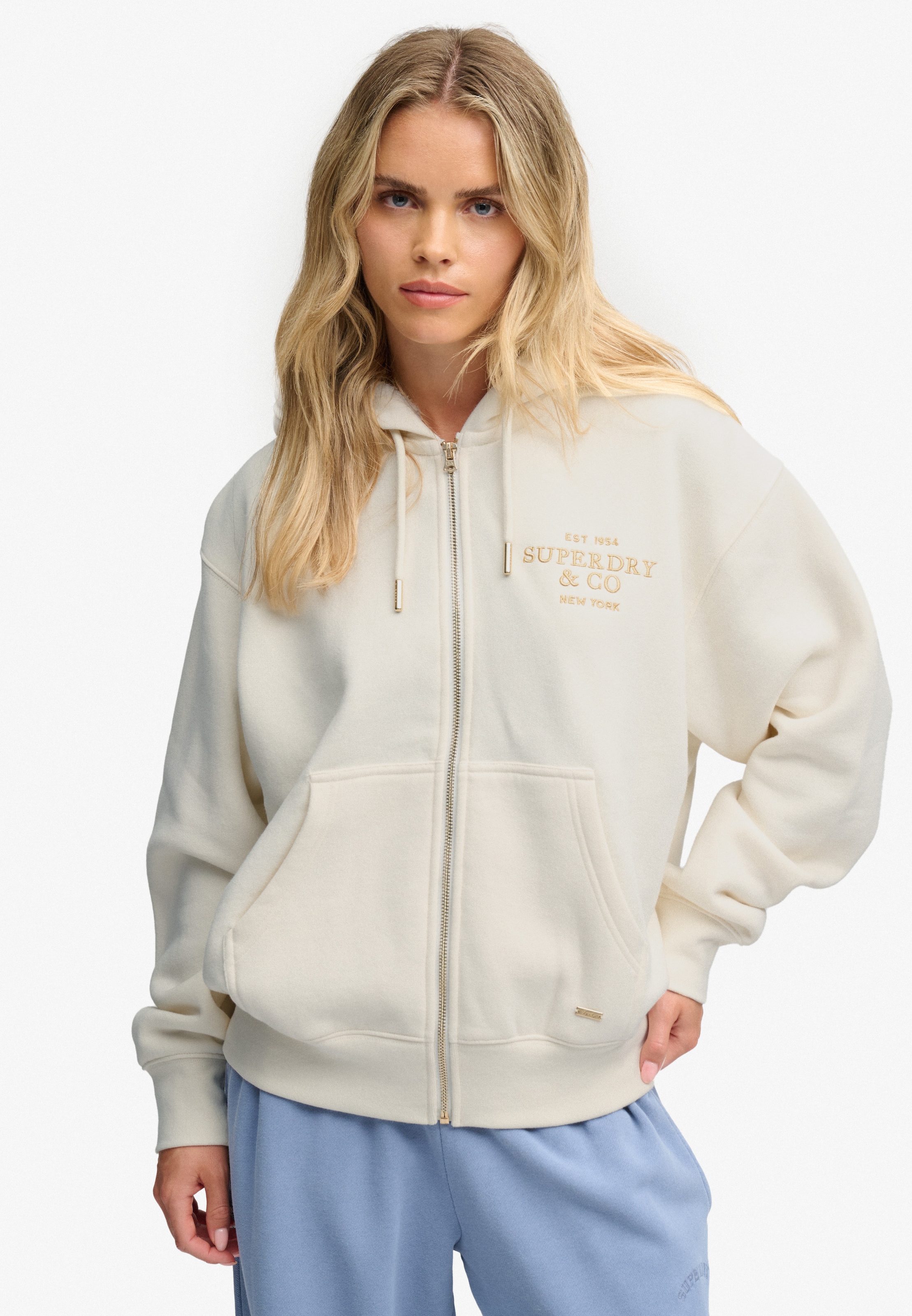 Superdry Kapuzensweatjacke »LUXE FUR LINED ZIPHOOD« Baumwollmischung, relaxed fit
