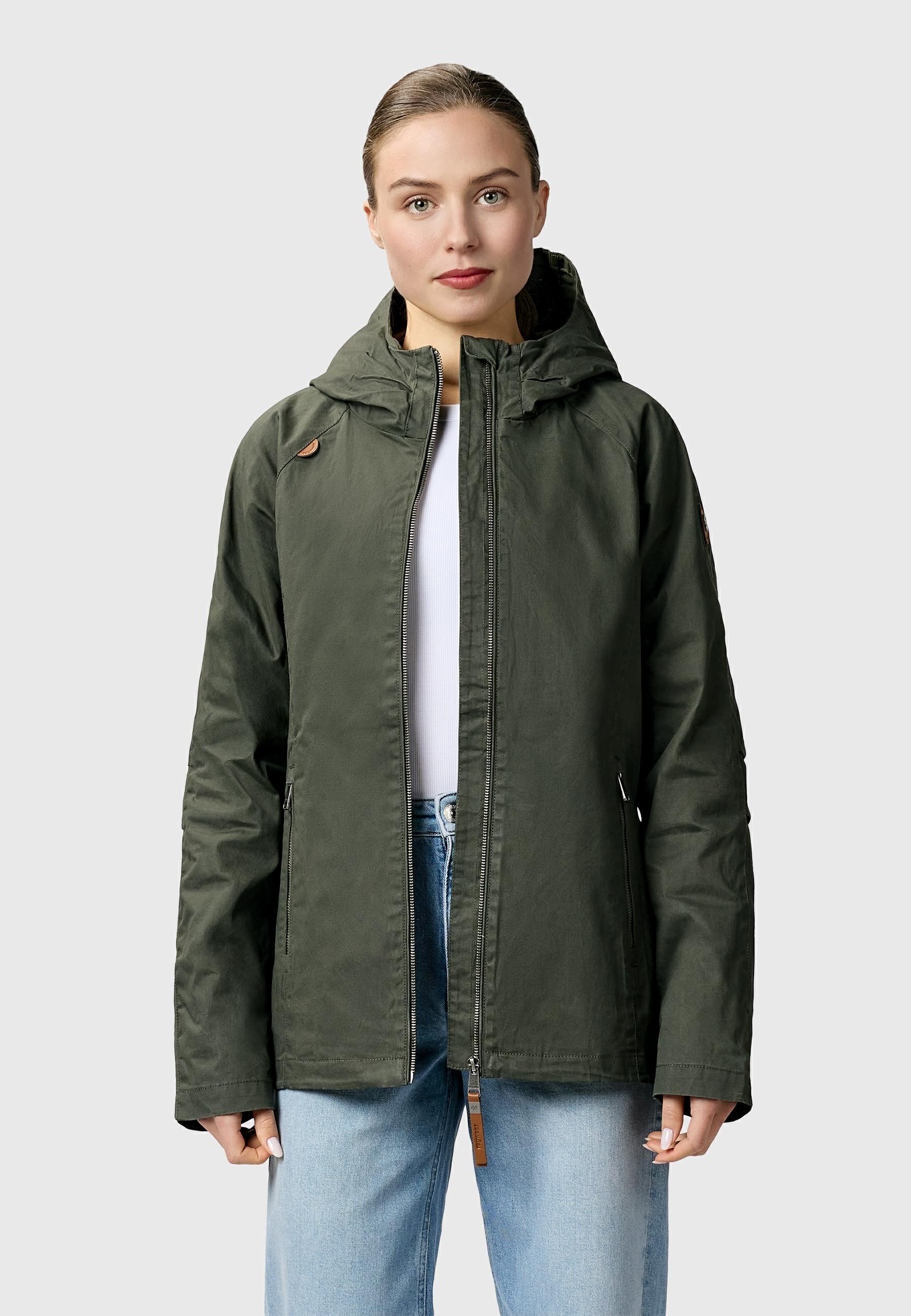 Ragwear Outdoorjacke »Outdoorjacke Dizzea Vintage YOUMODO« mit Kapuze Beschichtete Damen Übergangsjacke mit Kapuze