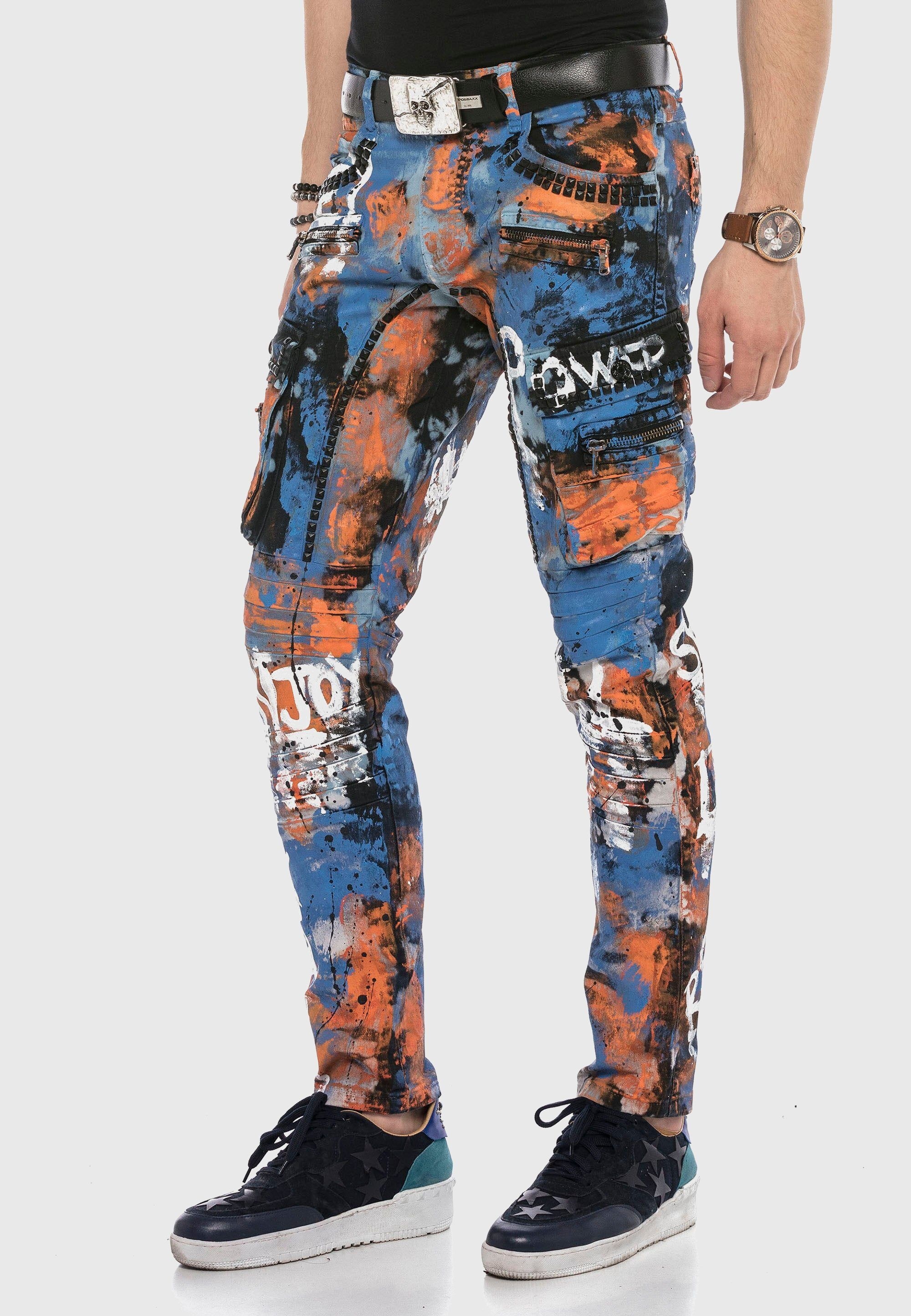 Cipo & Baxx 5-Pocket-Jeans »Cipo & Baxx Jeans« mit farbenfrohem Print