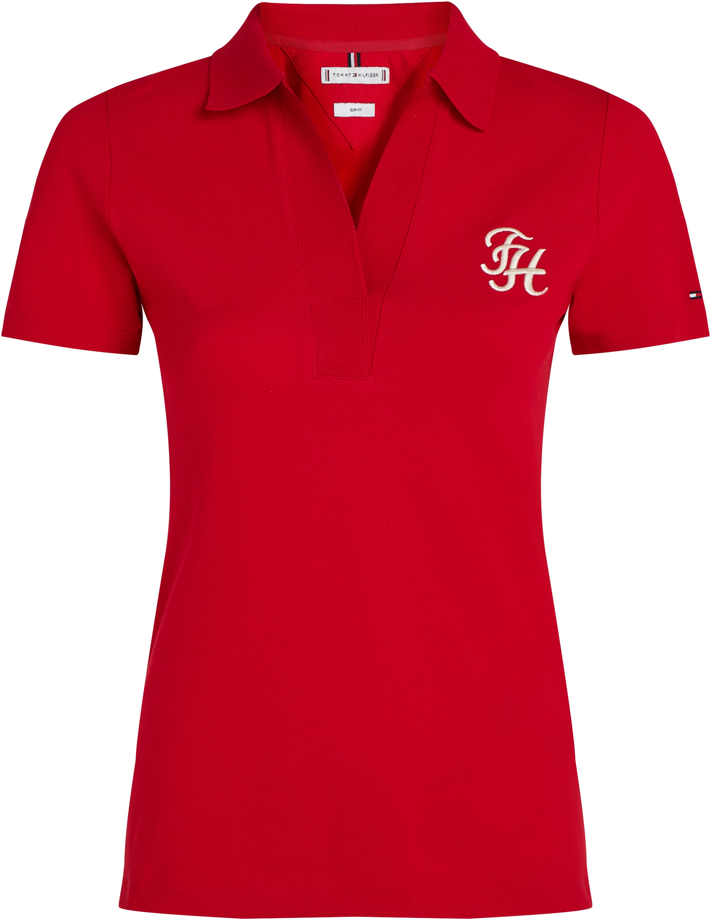 Tommy Hilfiger Poloshirt »SLIM TH SCRIPT OPN-NK POLO SS«, mit Tommy Hilfiger Script Logo-Schriftzug