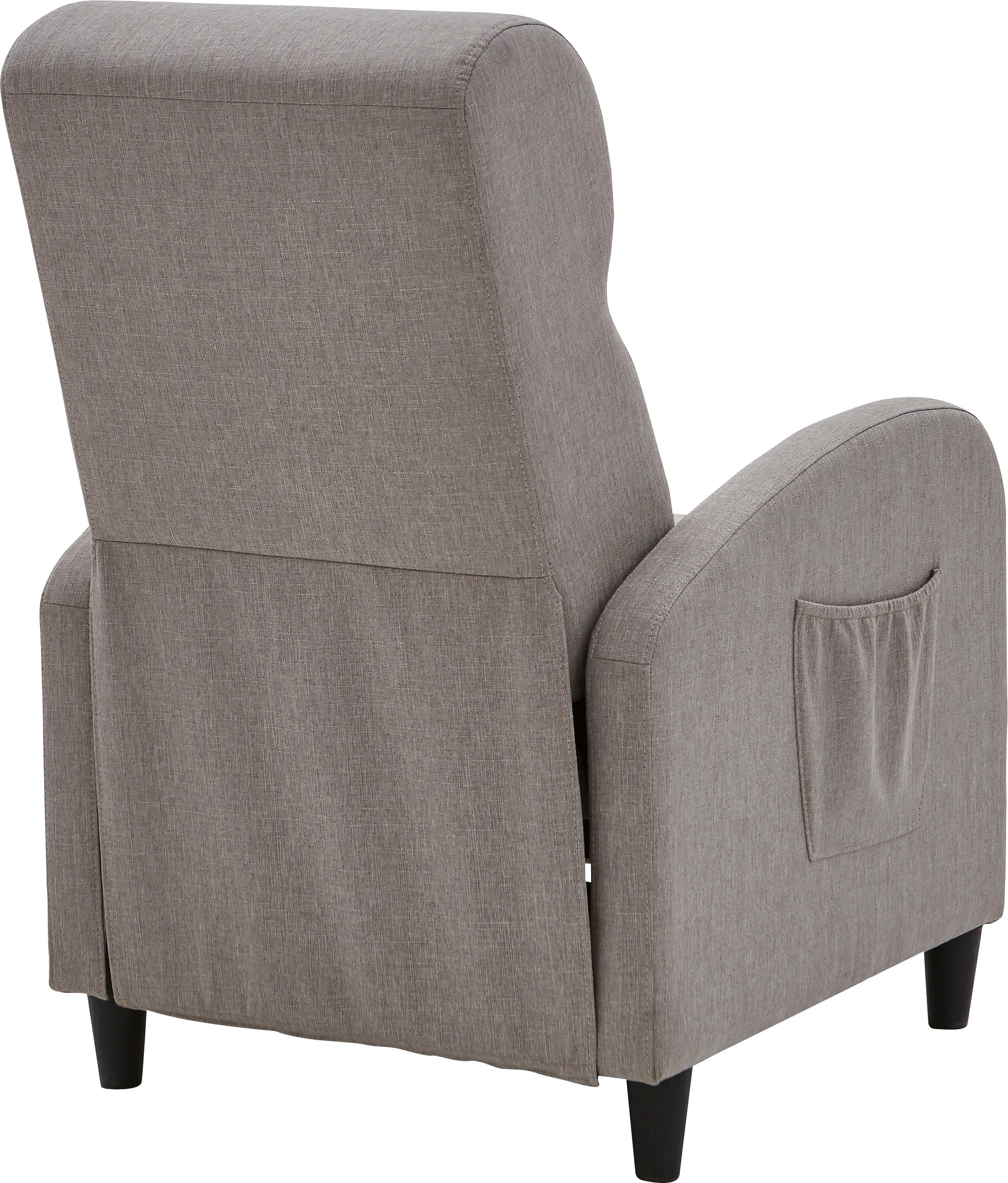 ATLANTIC home collection Relaxsessel »Tom«, mit Relaxfunktion, inklusive seitlicher Tasche, TV-Sessel mit Funktion
