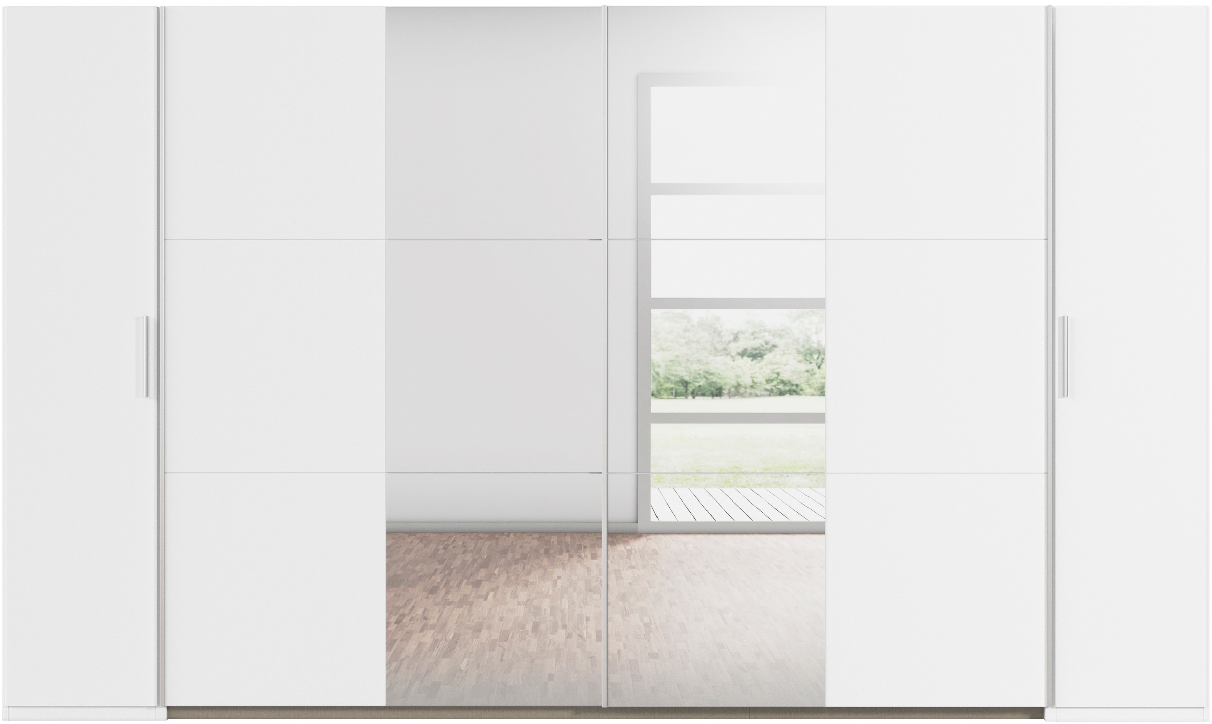 rauch Schwebetürenschrank »Kleiderschrank Drehtürenschrank Schrank Garderobe KRONACH« in 3 Ausstattungen BASIC/CLASSIC/PREMIUM, Breiten 225/268/311/354 cm,  Kombischrank optional mit 1 oder 2 Spiegel viele Böden MADE IN GERMANY