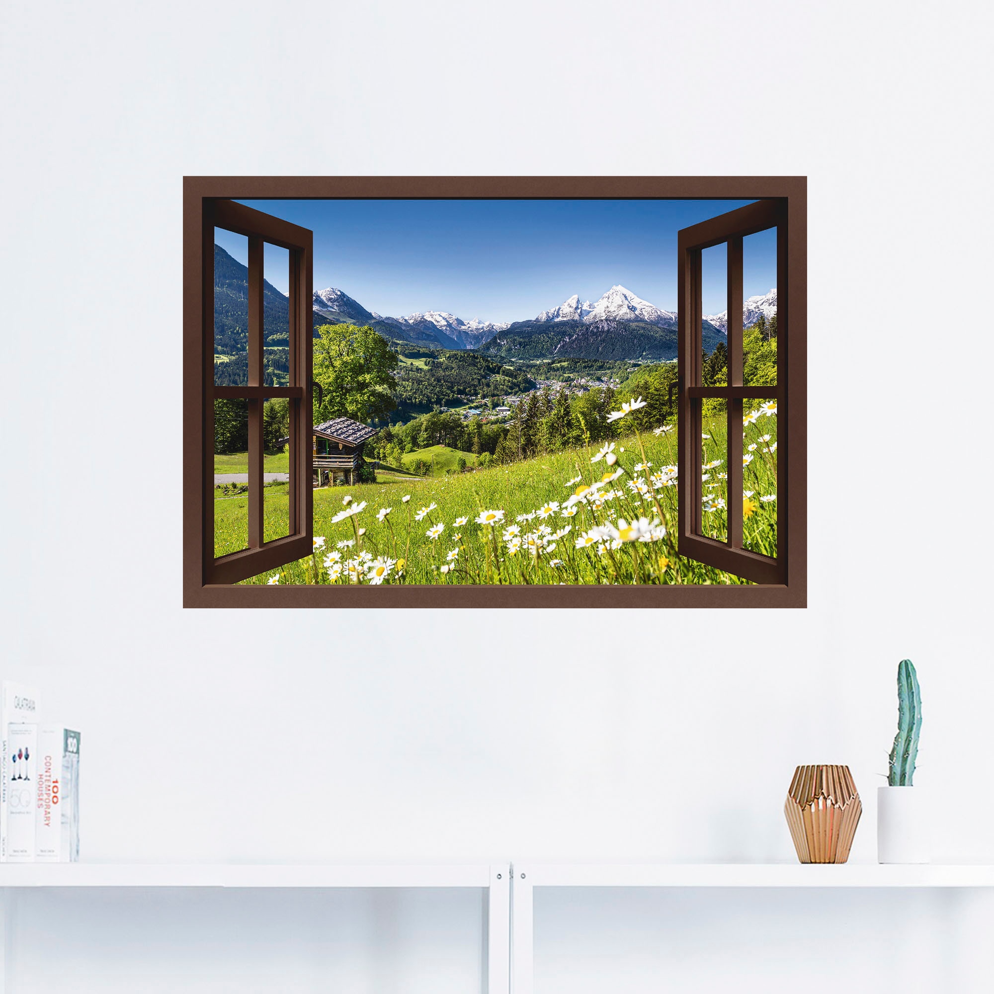 Wandbild Bayerischen (1 online St.) »Fensterblick Artland Berge, bei OTTO Alpen«,