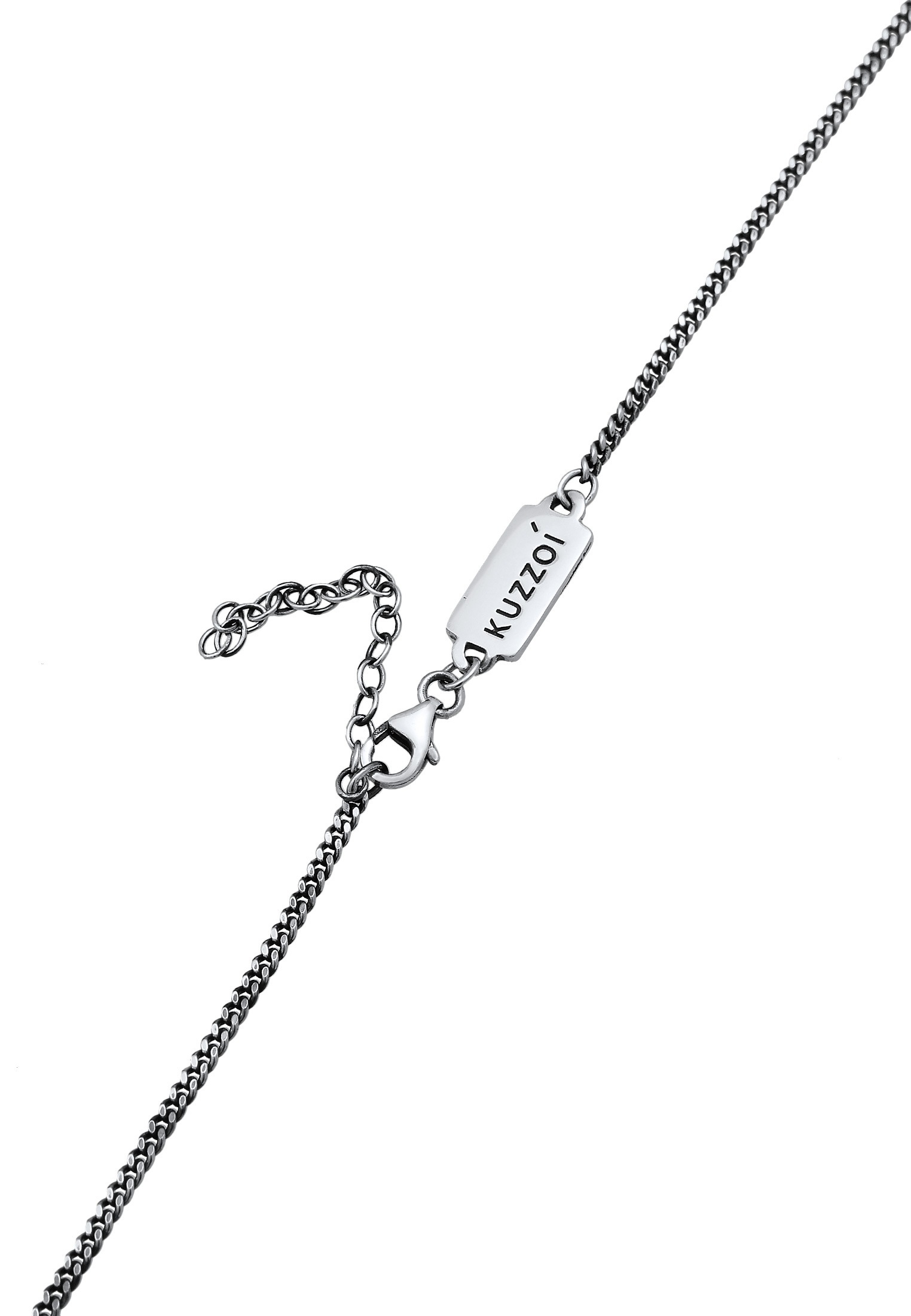 Kuzzoi Kette mit Anhänger »Halskette Herren Panzer Abalone Muschel Zahn 925er Silber«