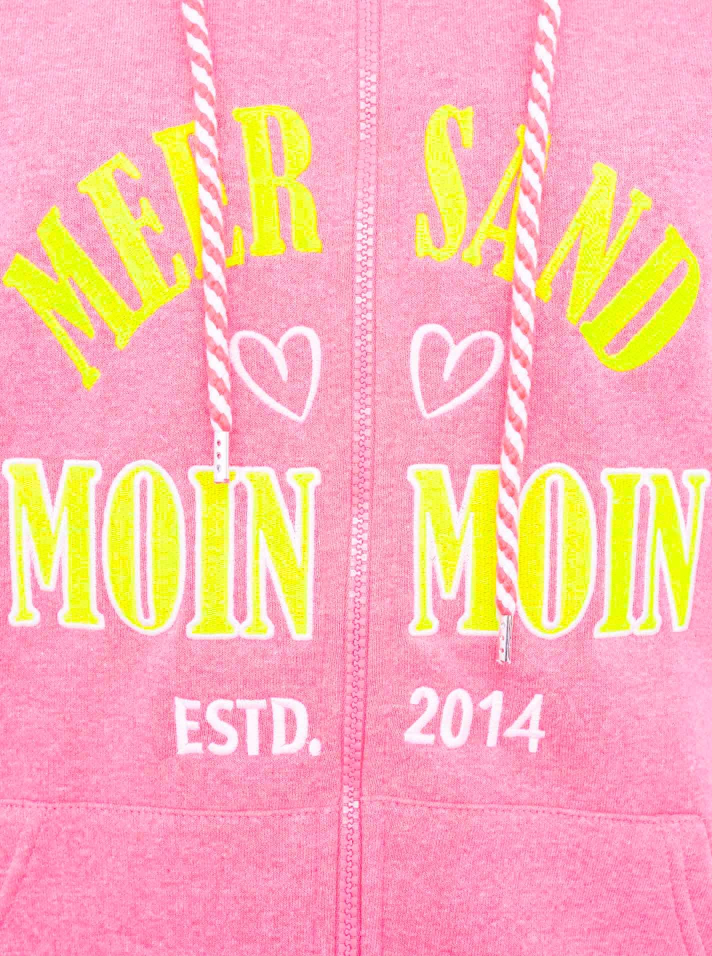 Zwillingsherz Sweatjacke »"Moin Moin"«, Kapuze, Langarm, Reißverschluss, modisch, maritim, Kordelzug