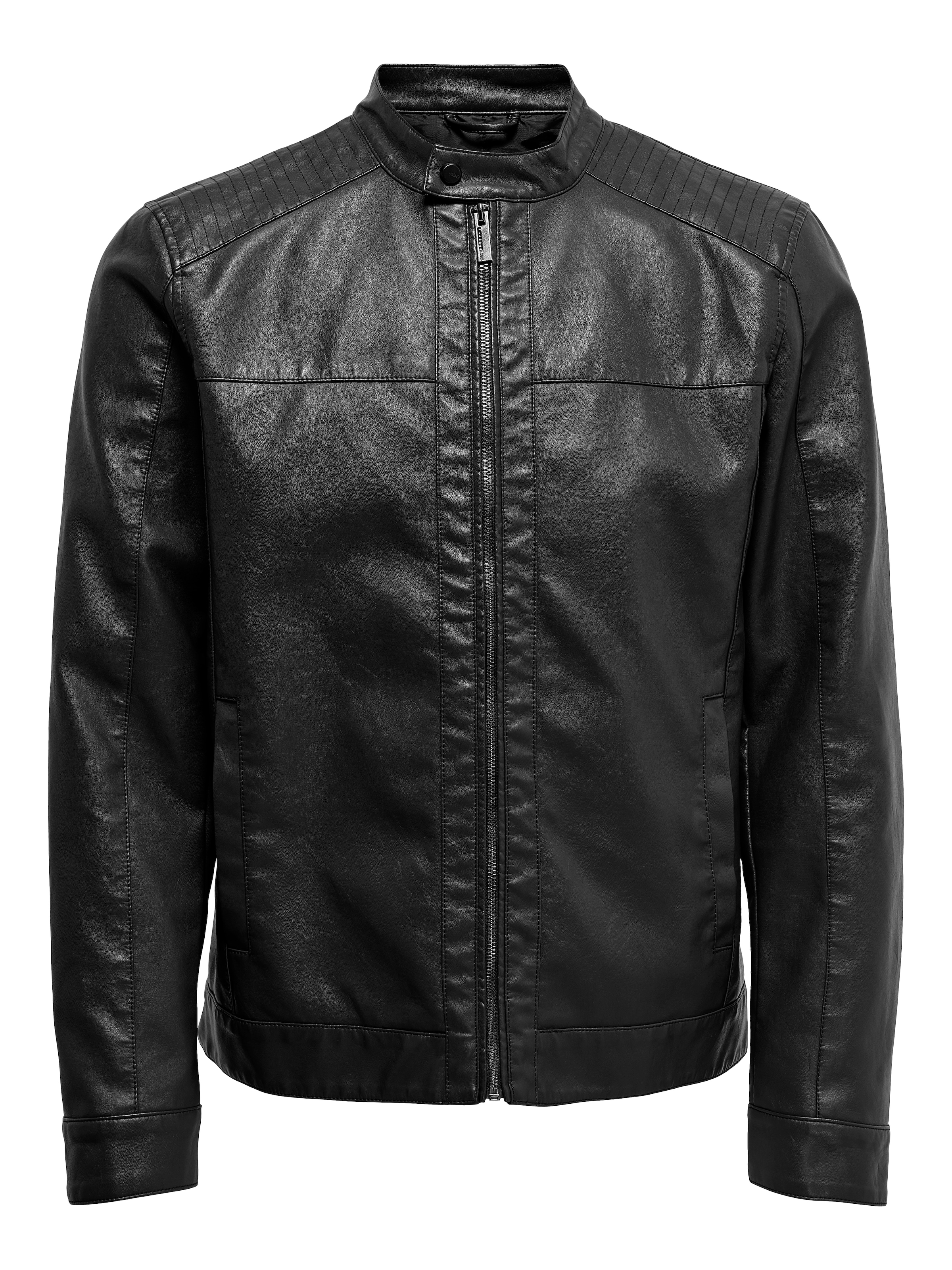 ONLY & SONS Bikerjacke »MIKE PU RACER JACKET« ohne Kapuze