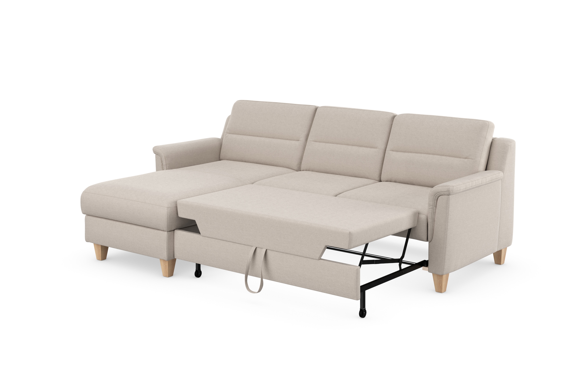 sit&more Ecksofa »Farö L-Form«, inklusive Federkern, wahlweise mit Bettfunktion und Bettkasten