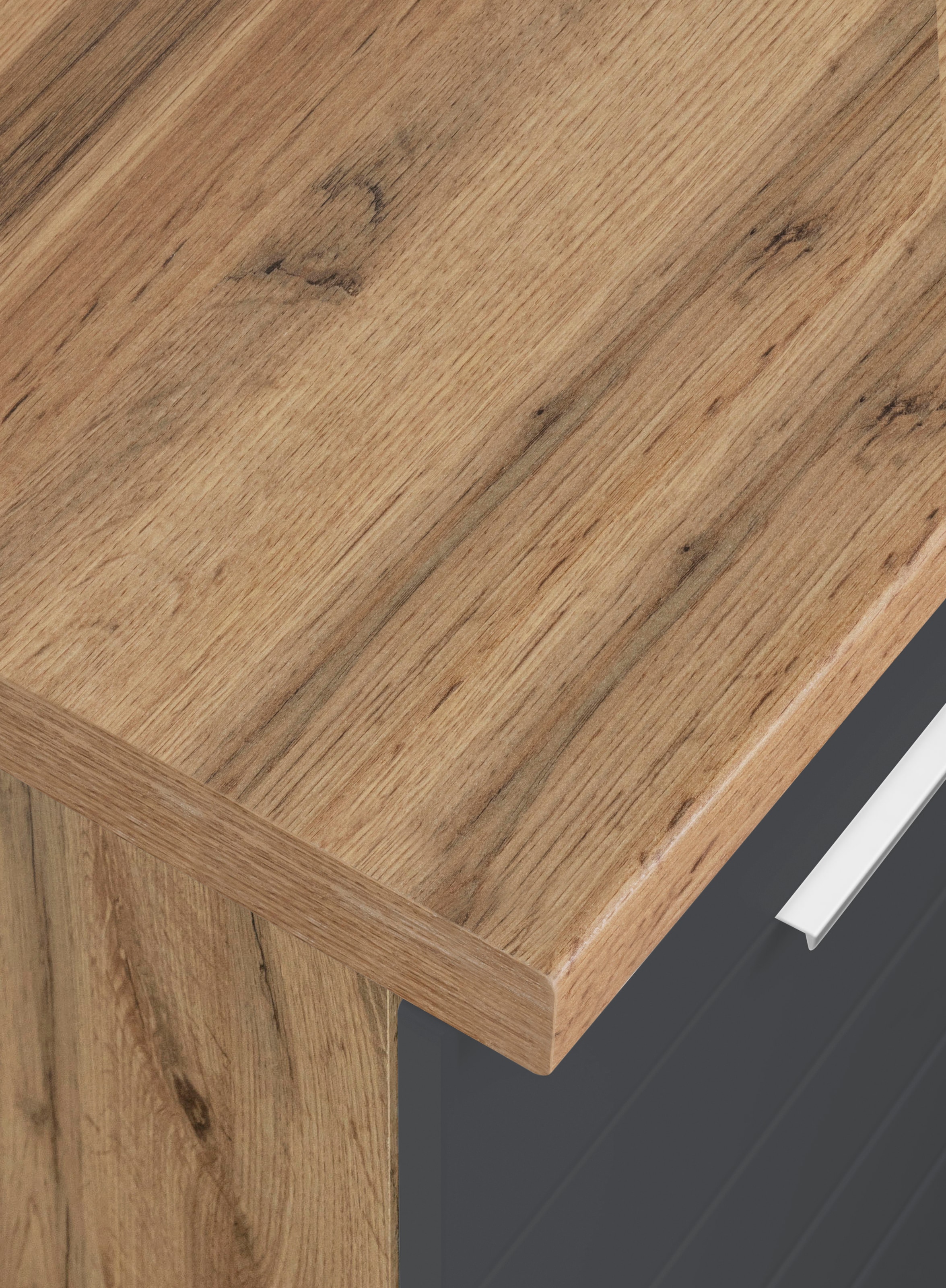 KOCHSTATION Küchenzeile »KS-Luhe« 300 cm breit, wahlweise mit oder ohne E-Geräten, gefräste MDF-Fronten