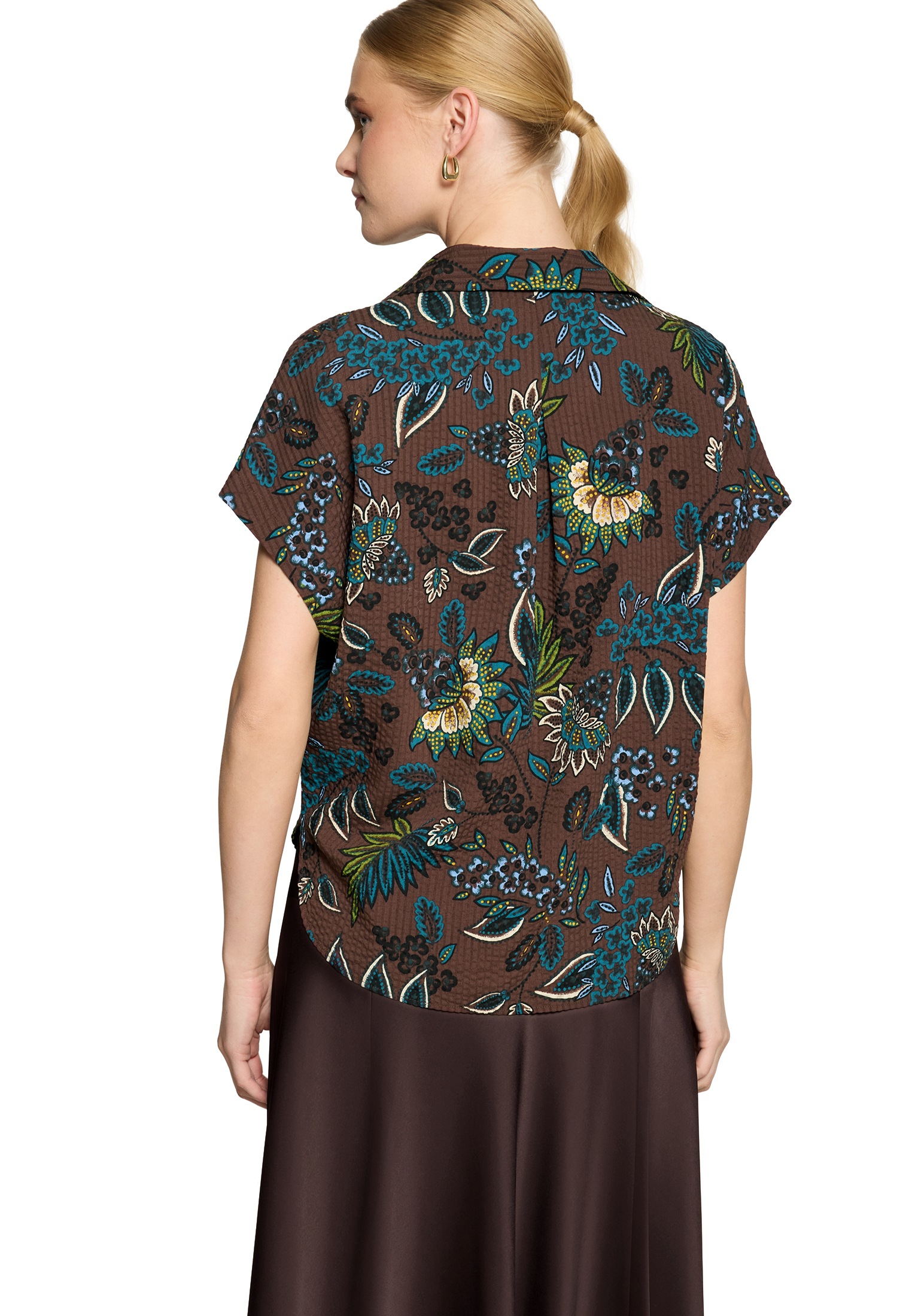 Zero Klassische Bluse »Bluse kurzarm mit Print«