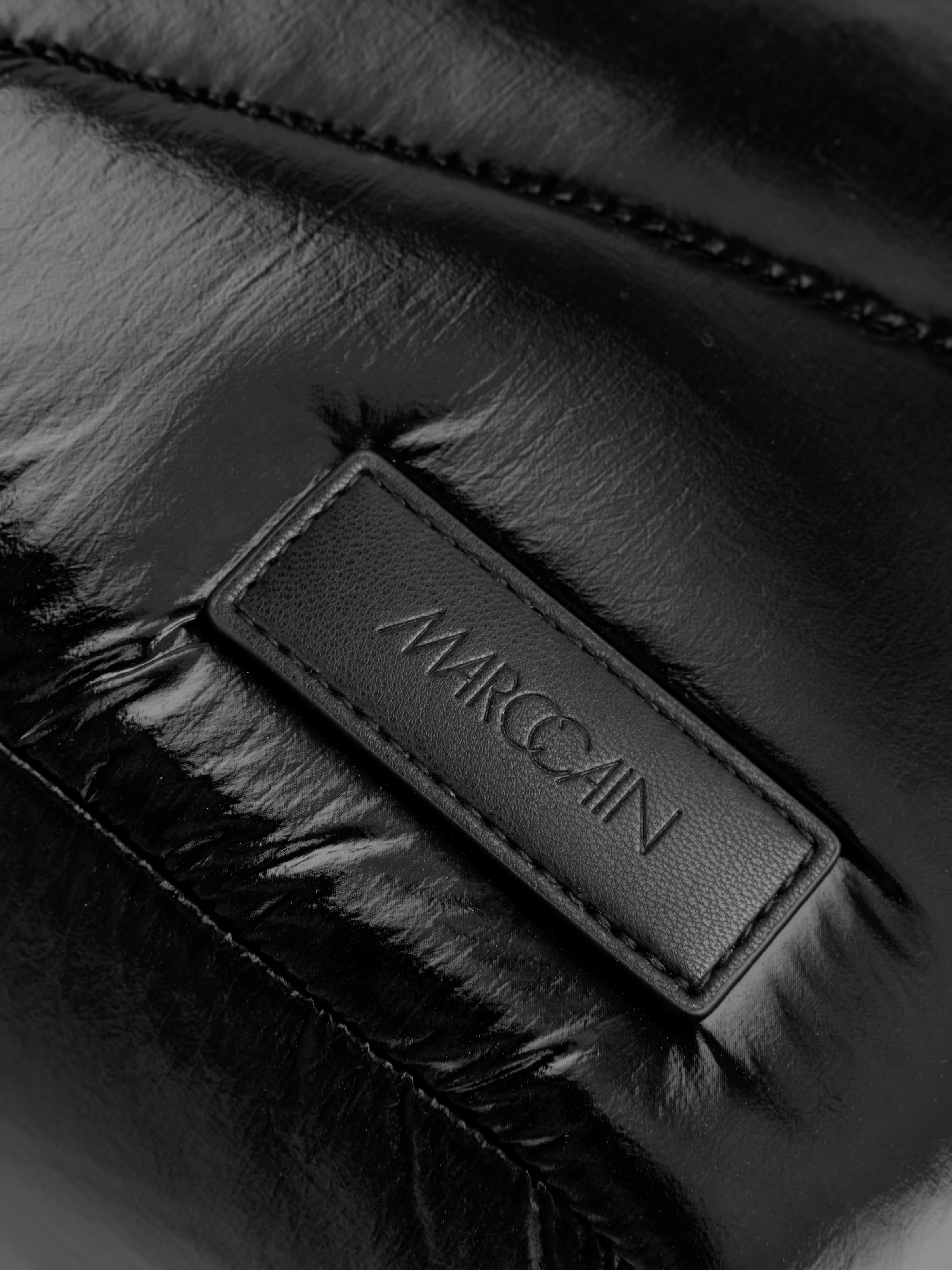 Marc Cain Shopper Damen Schultertasche mit Logo-Aufnäher und Ziersteppung