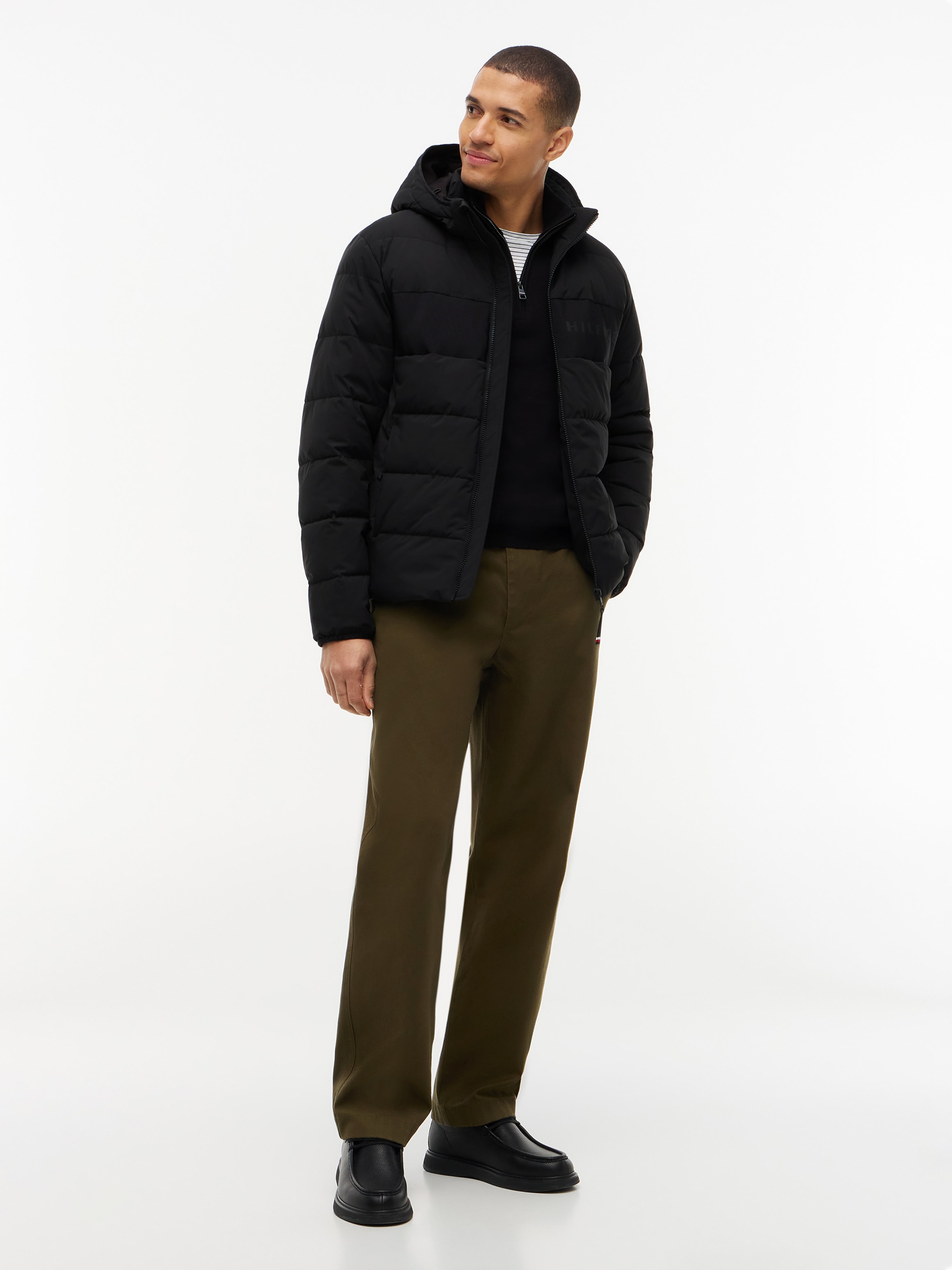Tommy Hilfiger Steppjacke »DETACHABLE HOODED BRANDED« mit Kapuze normale Passform
