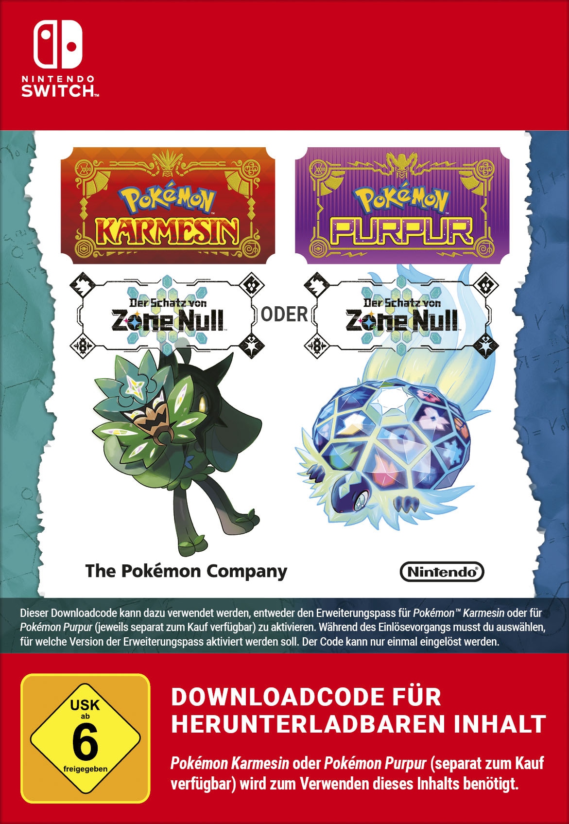 Nintendo Switch Spielekonsole »Switch OLED + Pokemon Purpur + Der Schatz von Zone Null DLC«, OLED-Modell